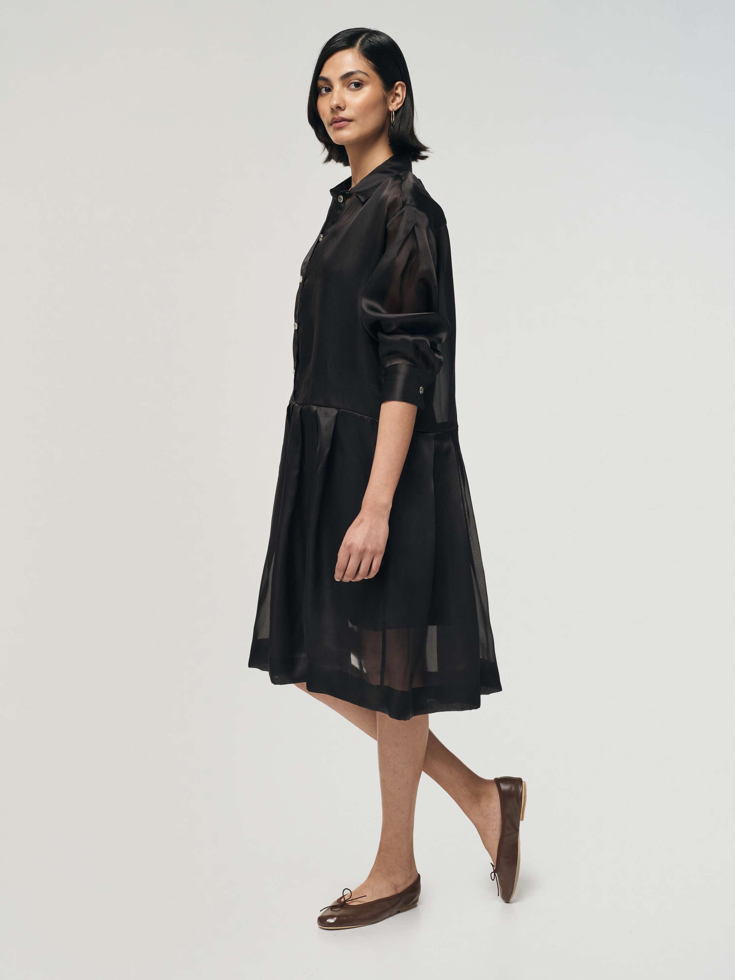 Phoebe Dress in black organza