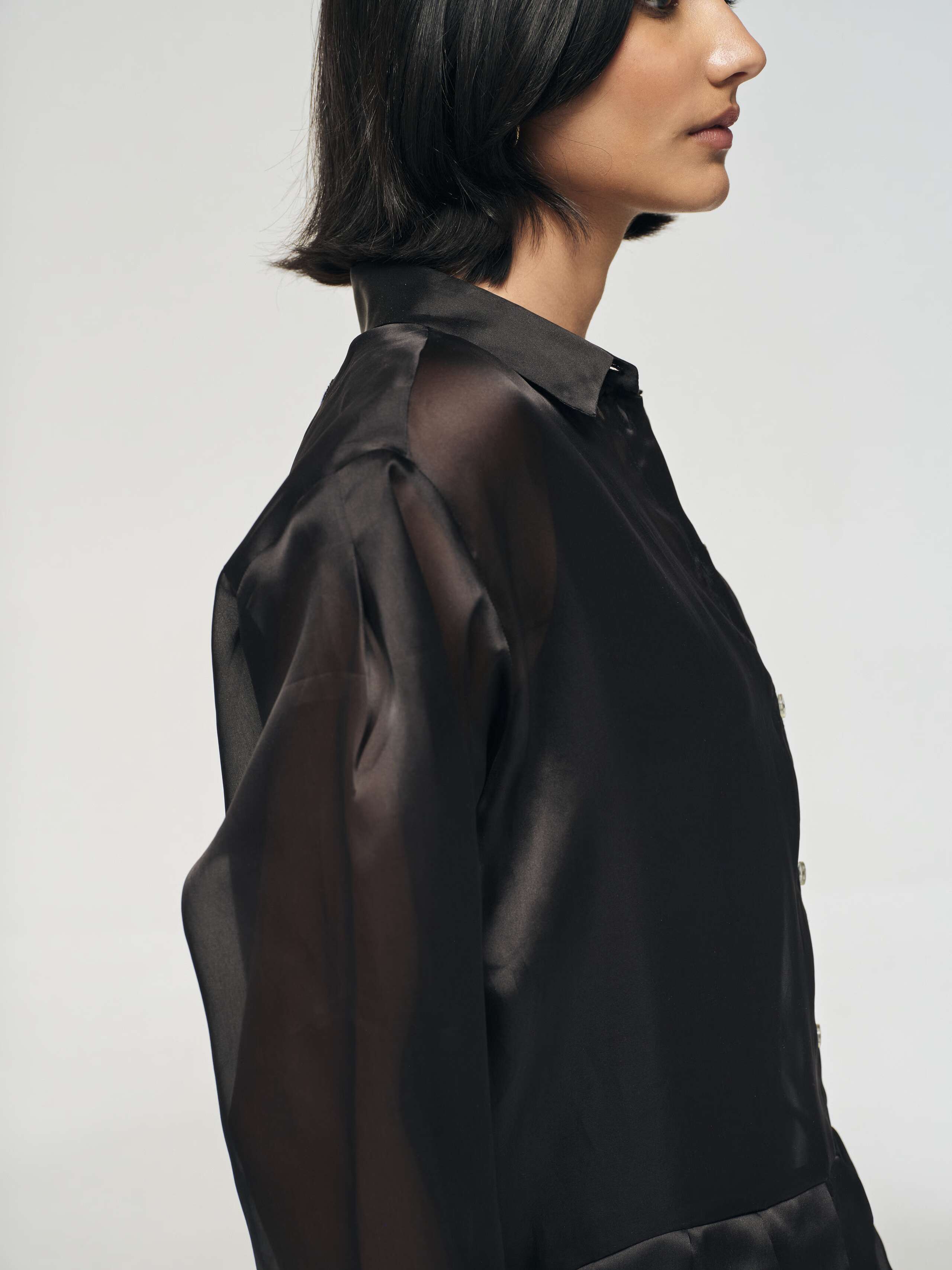Phoebe Dress in black organza