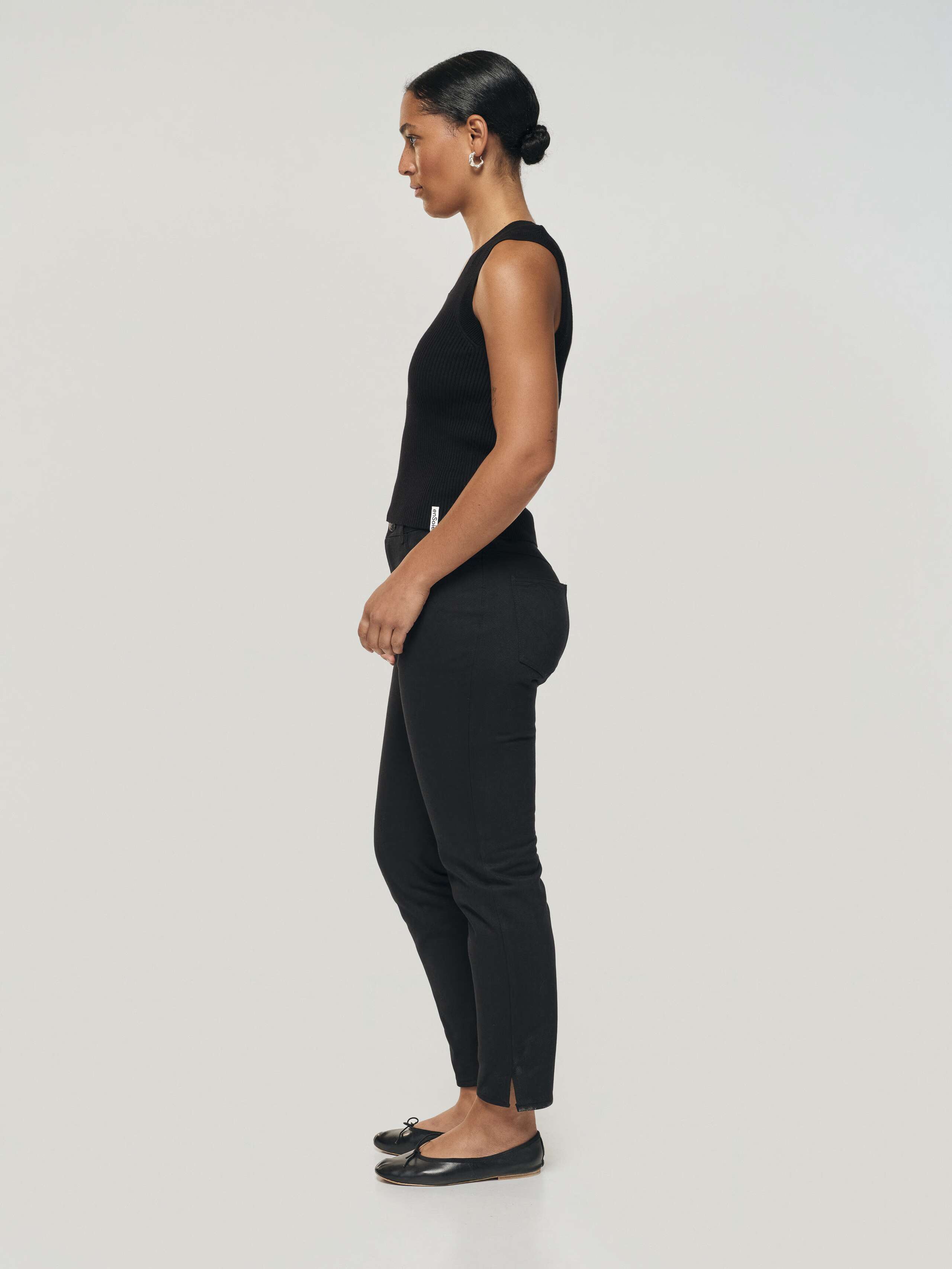 Side Shot of Poppy Jean in Black 