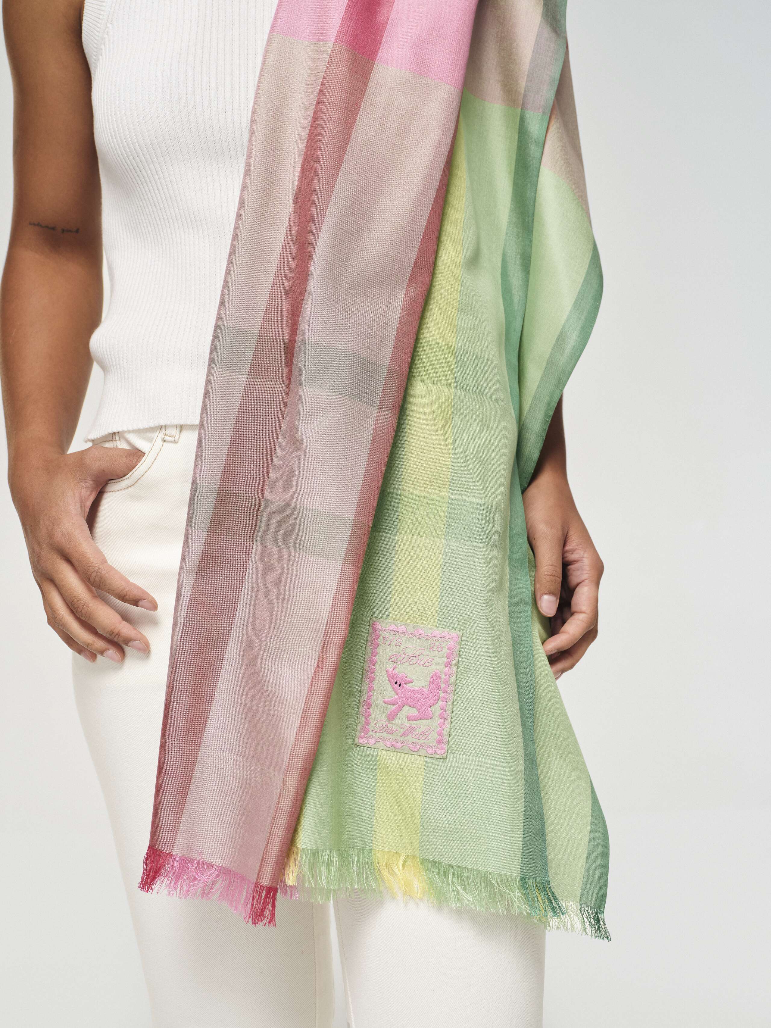 Product Shot of Satu Scarf in Tulips