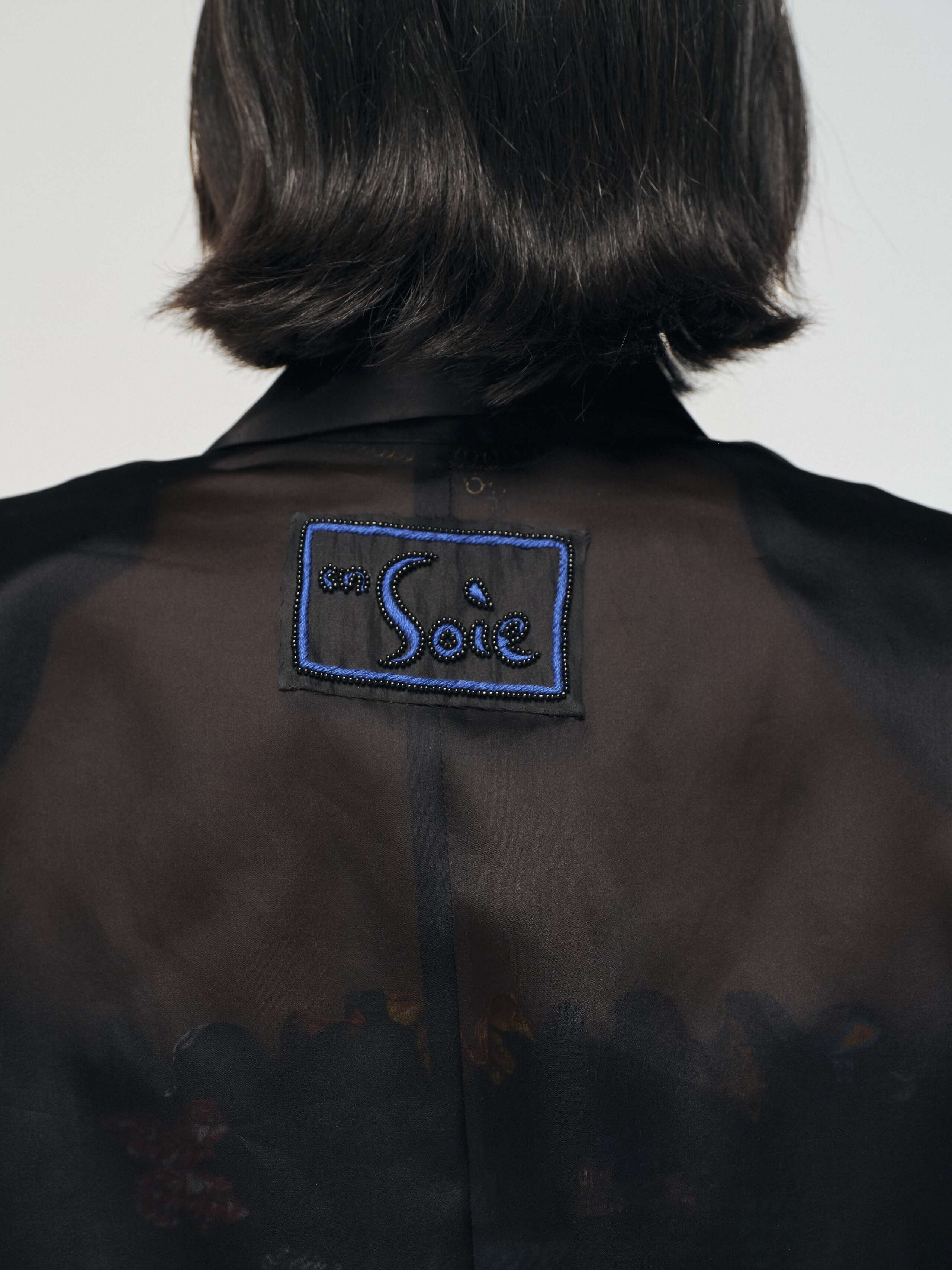 Spruce Blazer in black organza