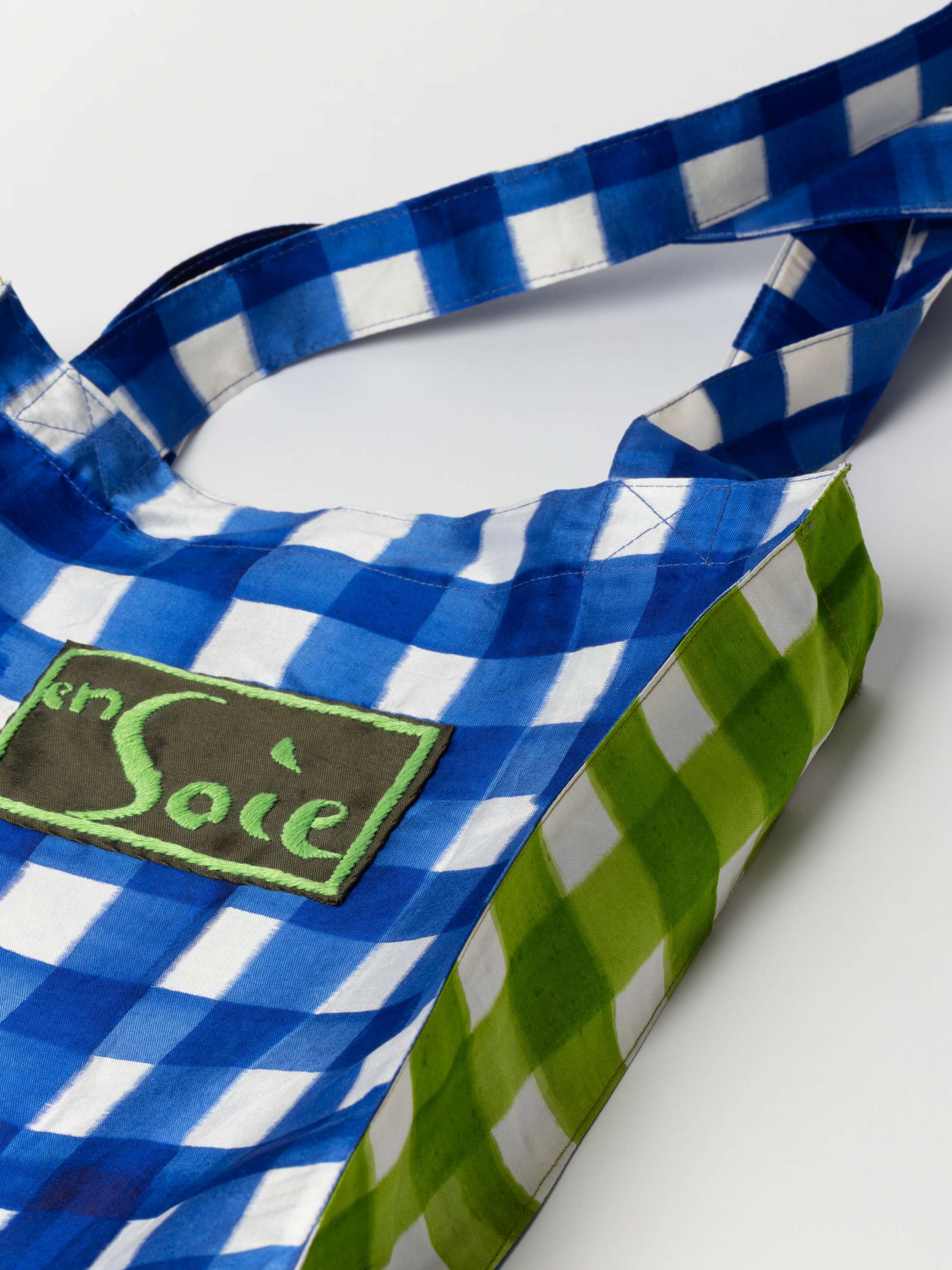 Detail Shot of Carry Less Bag Doupion Silk in Ocean Blue