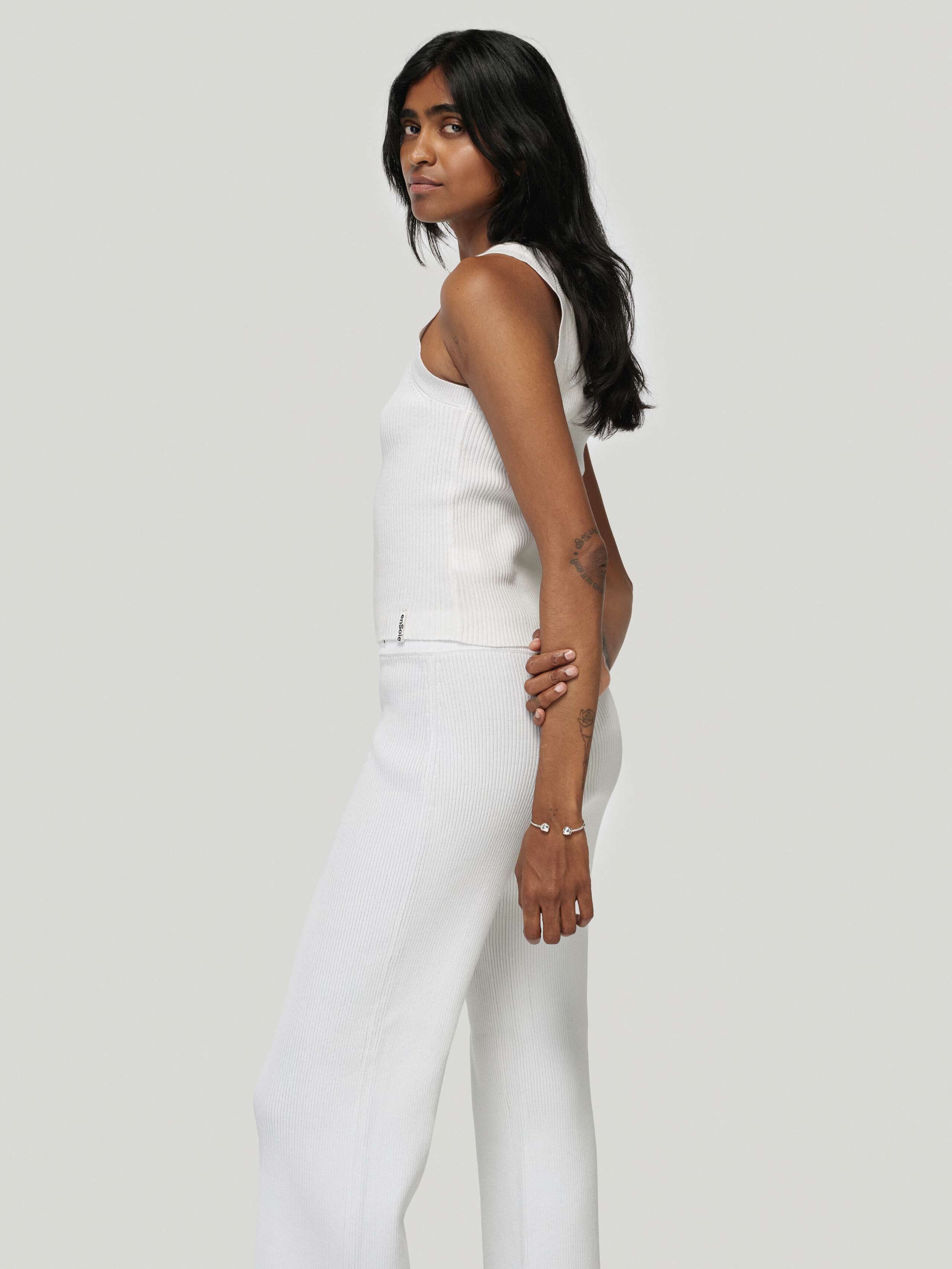 Side Shot of Geri Top in White 