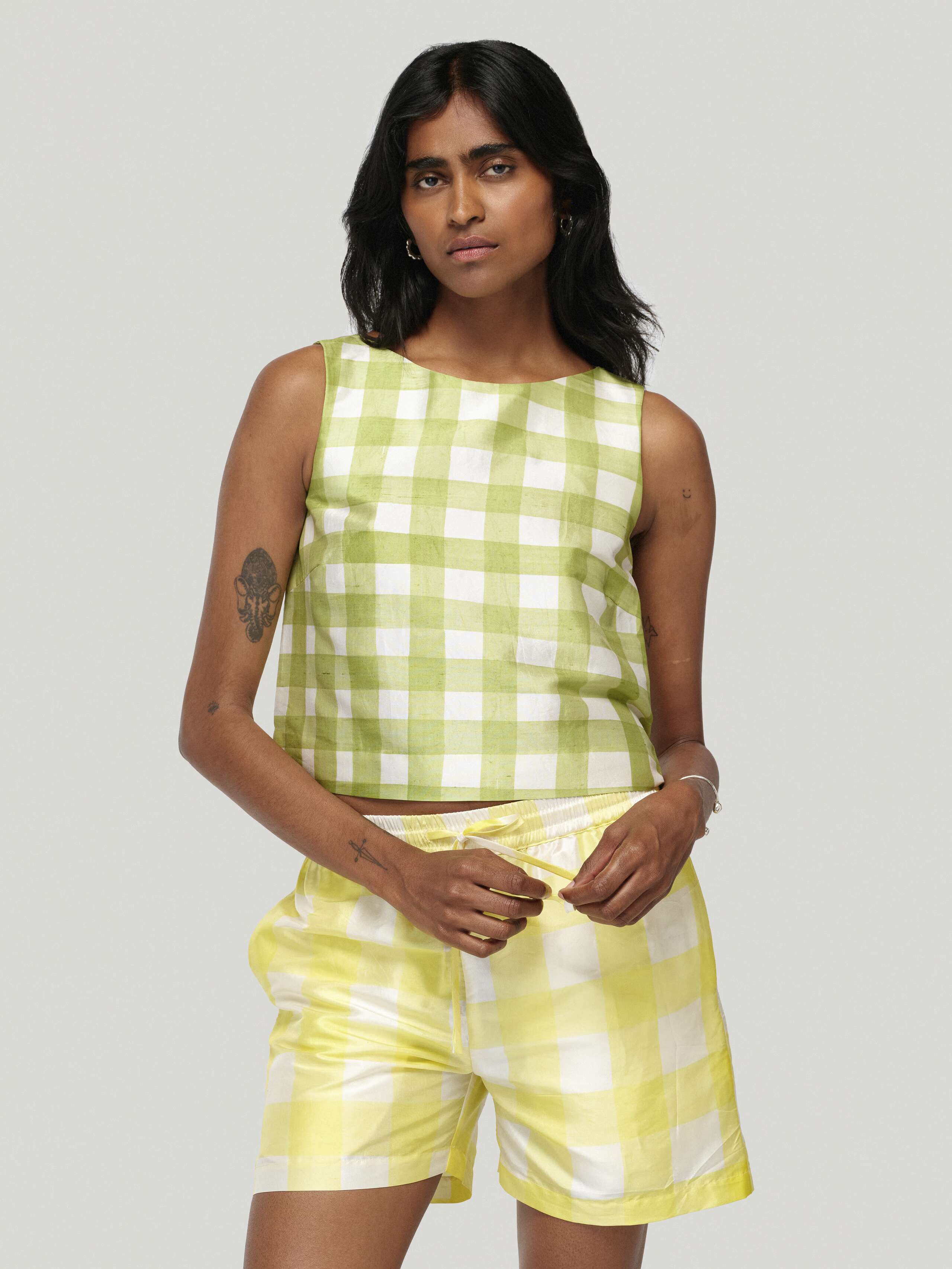 Product Shot of Junko Top in Olive Green
