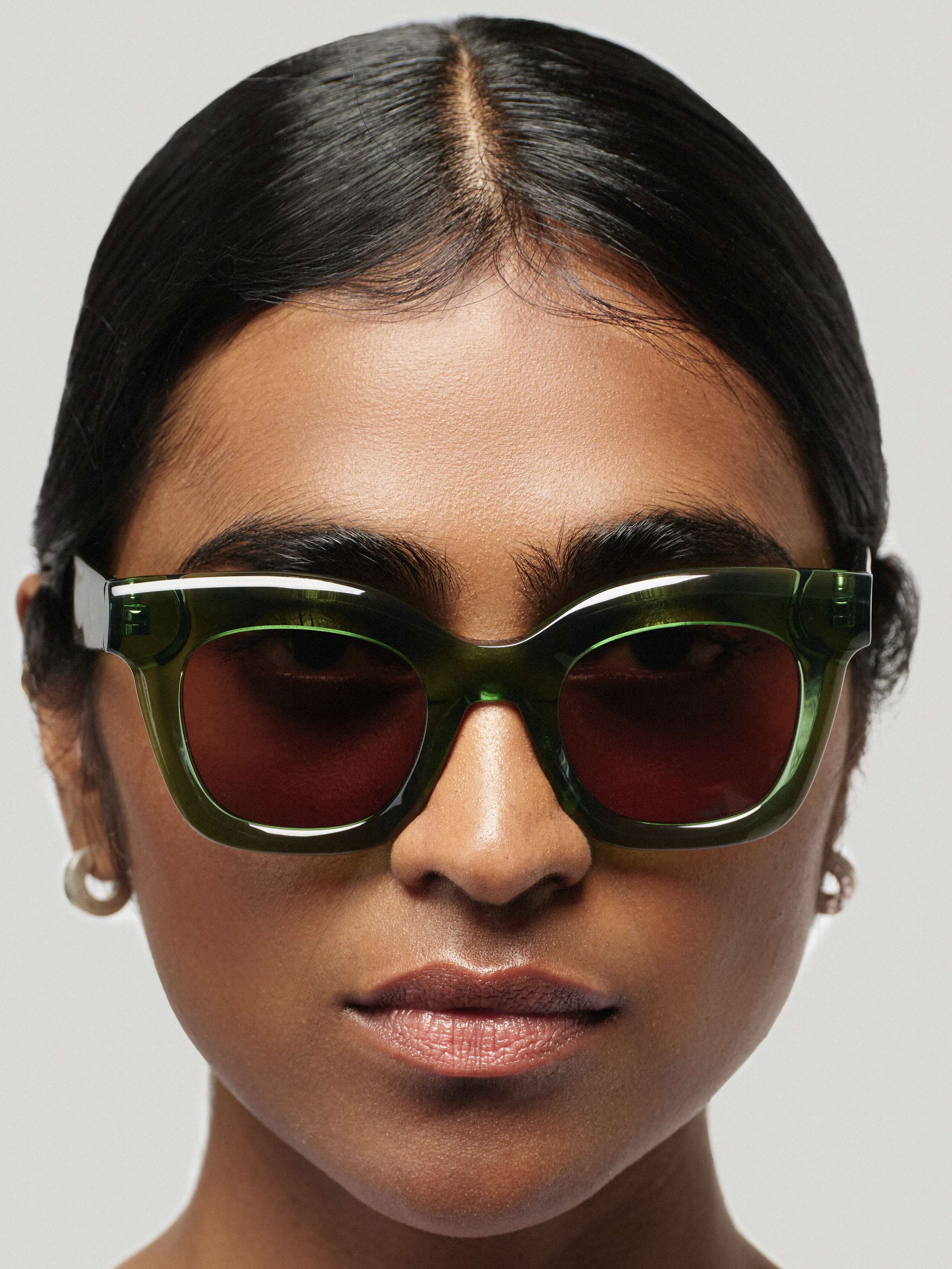 Closeup Shot of Toni Green Glasses 