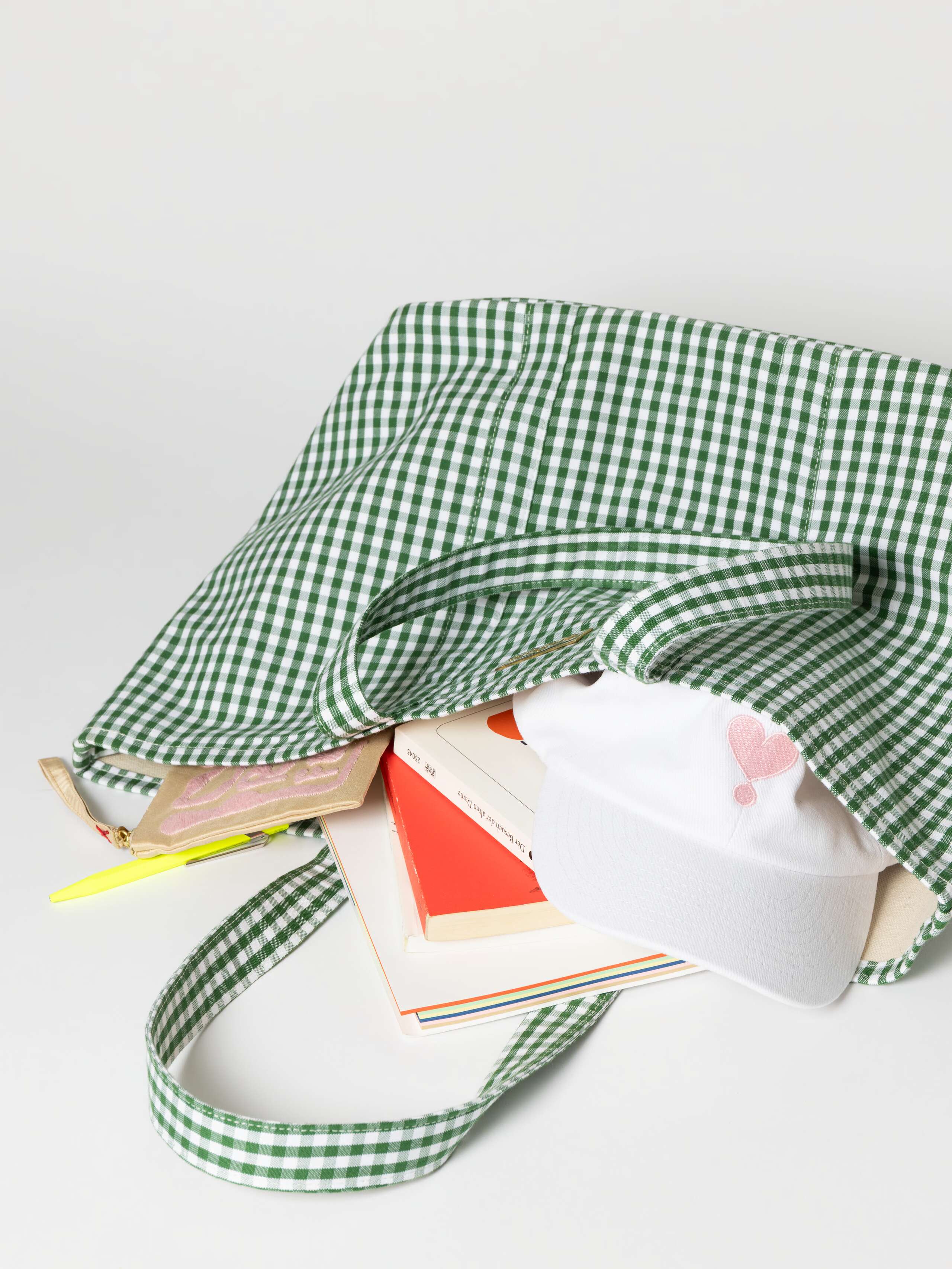 Shot of Academia Bag full of items in Linden Green