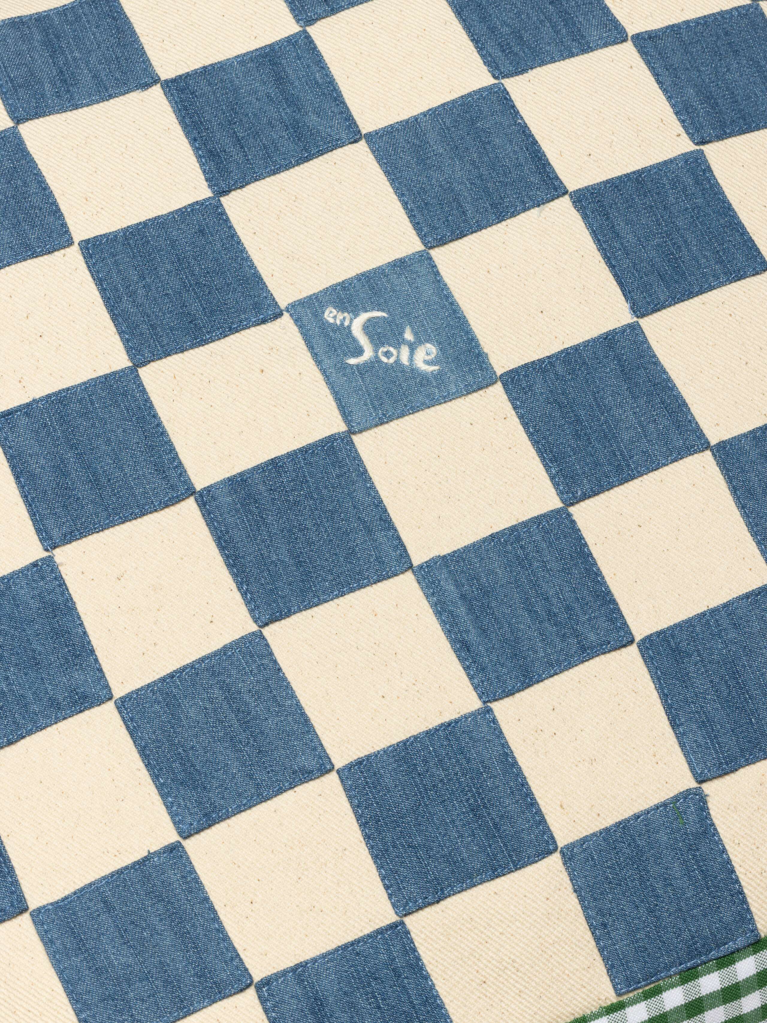 Detail Shot of Mila Patchwork Pillow Cover in Mosaic Print 