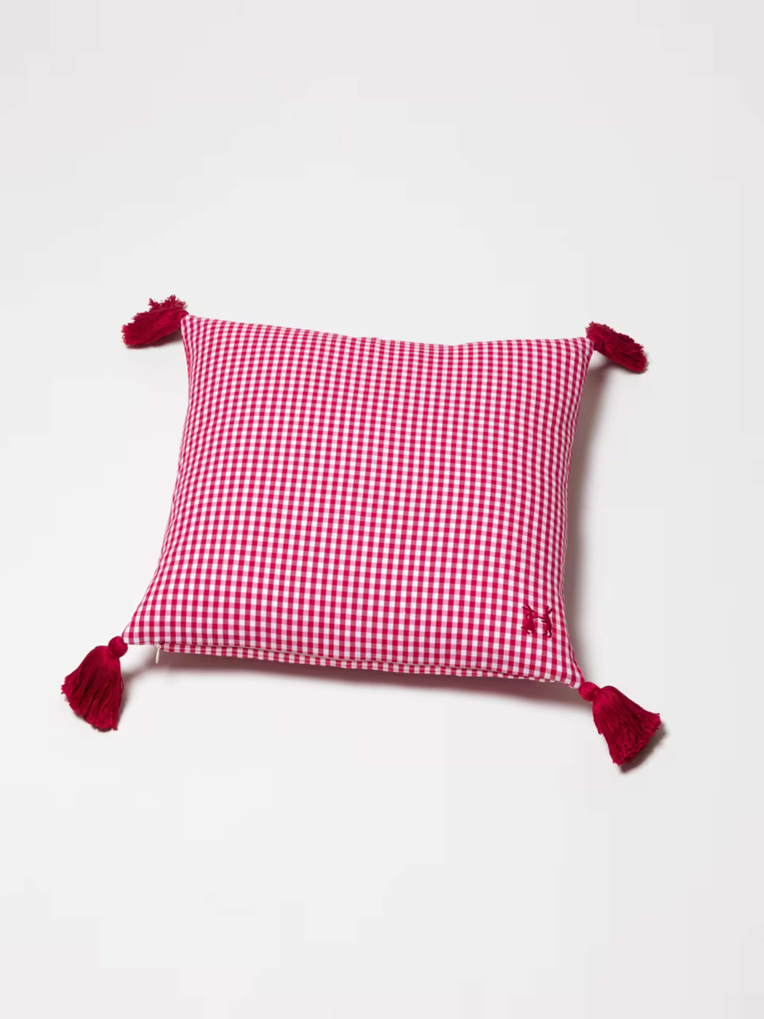 Product Shot of Mila Pillow in enSoie Red