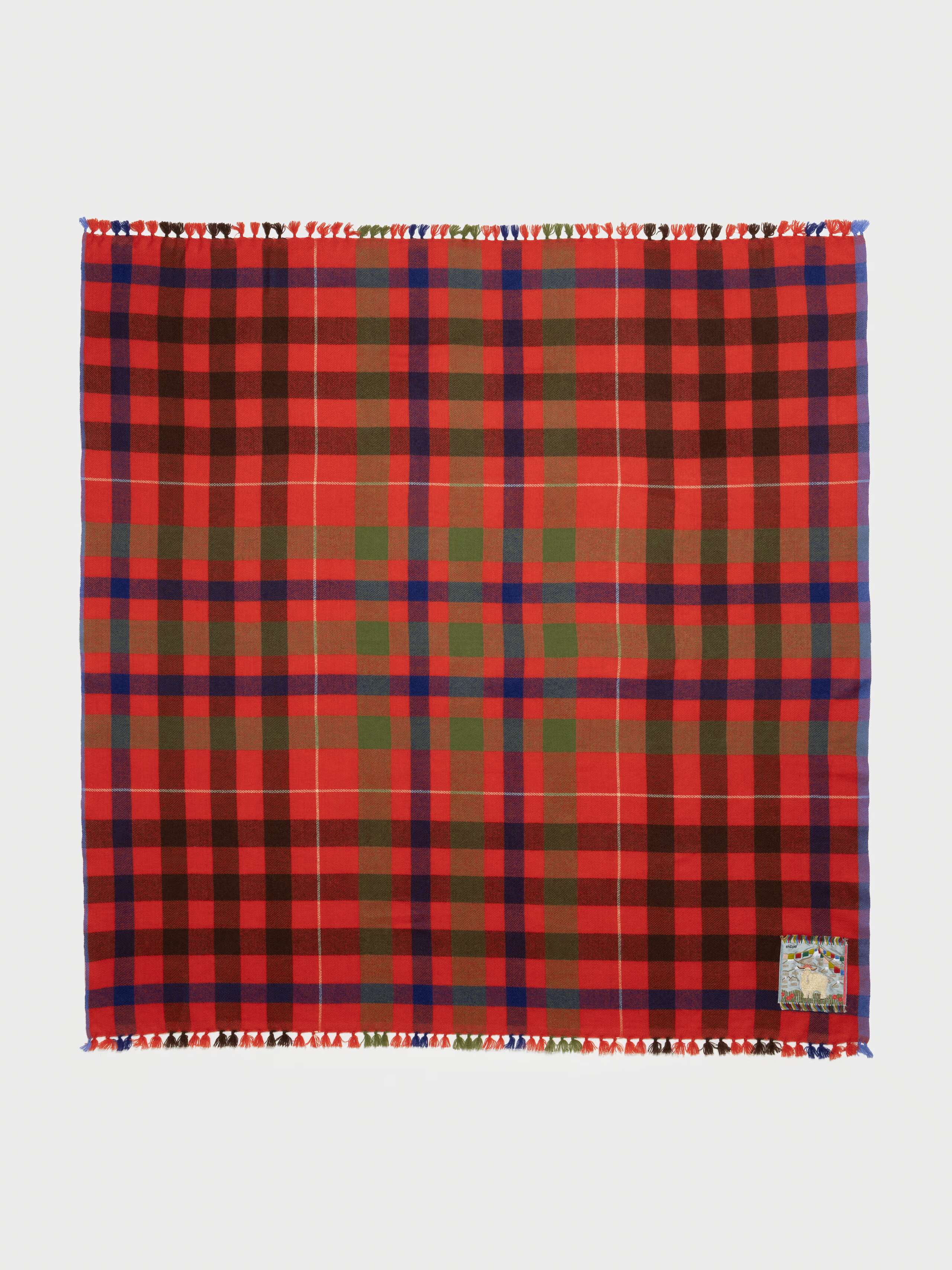 Blia cashmere stole in Ripe Apple Check