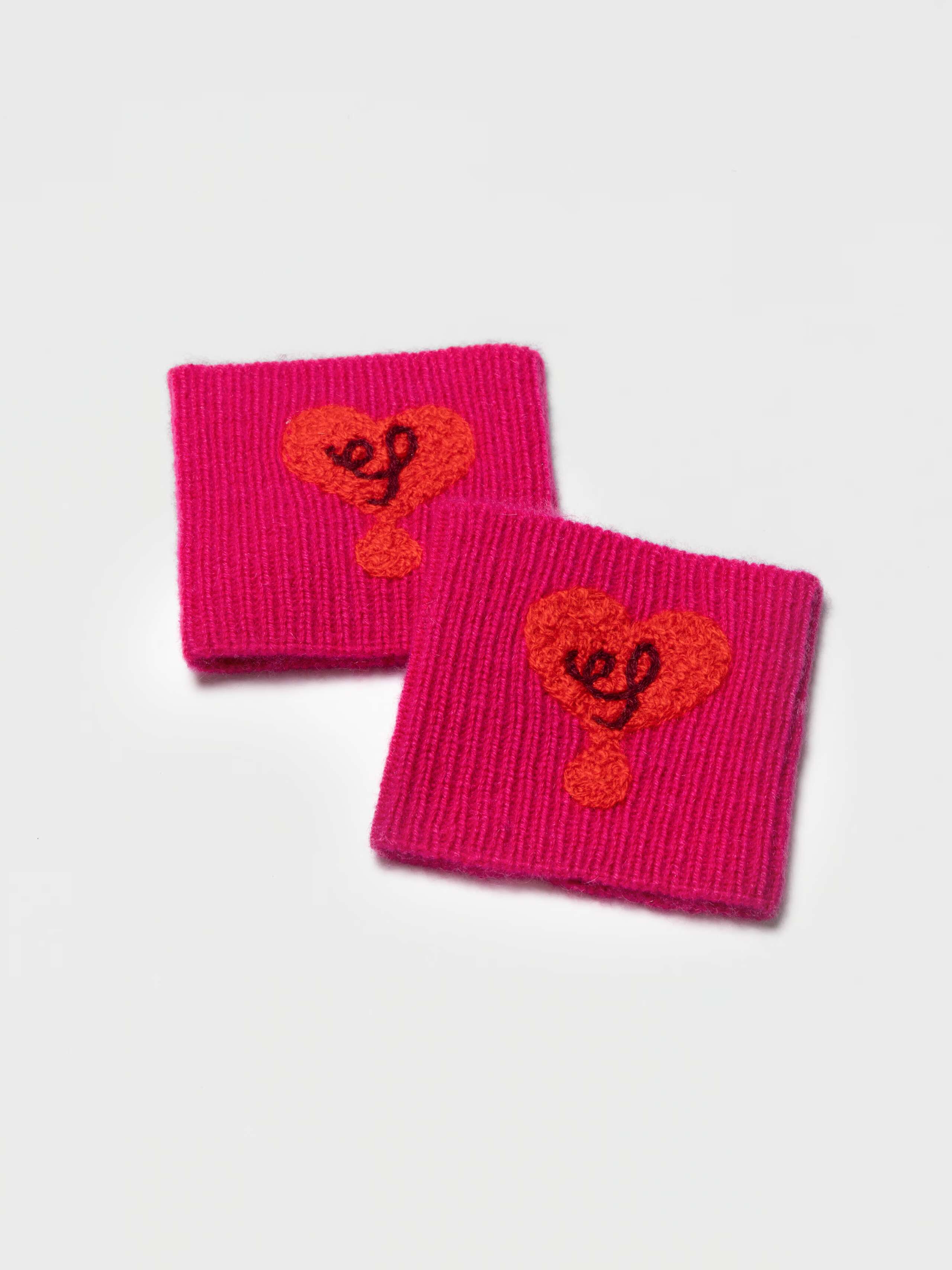 Product Shot of Coco Wrist Warmers in Red