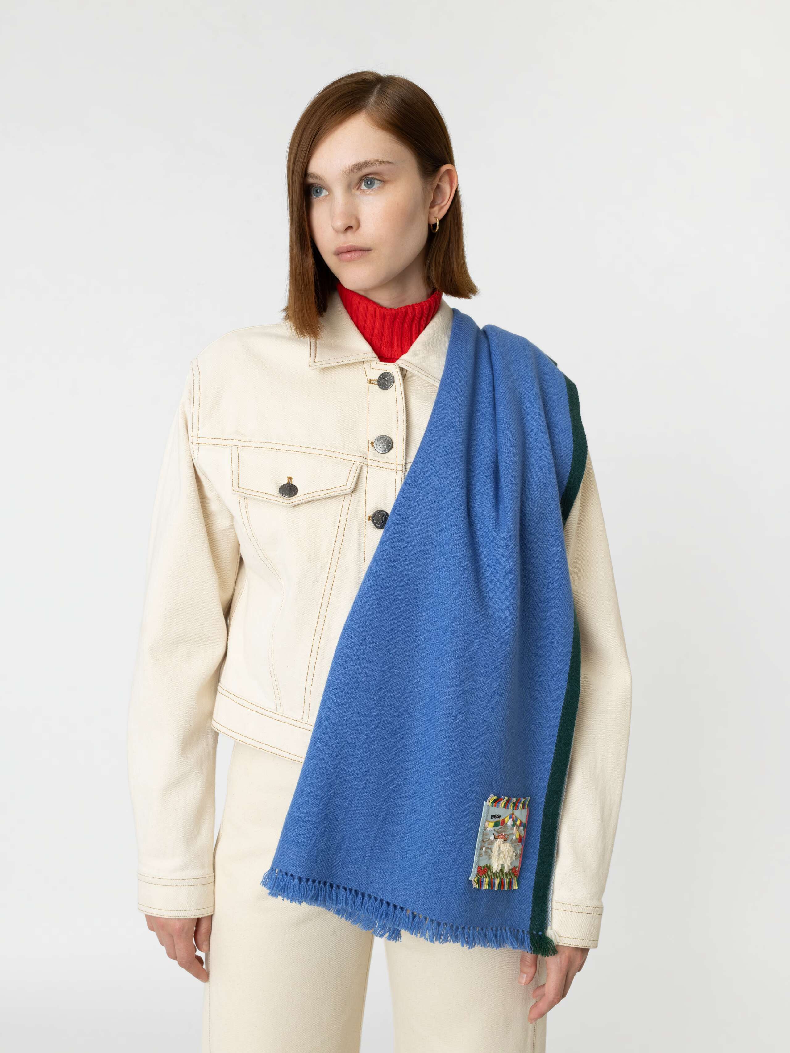 Cashmere stole in mountain lake