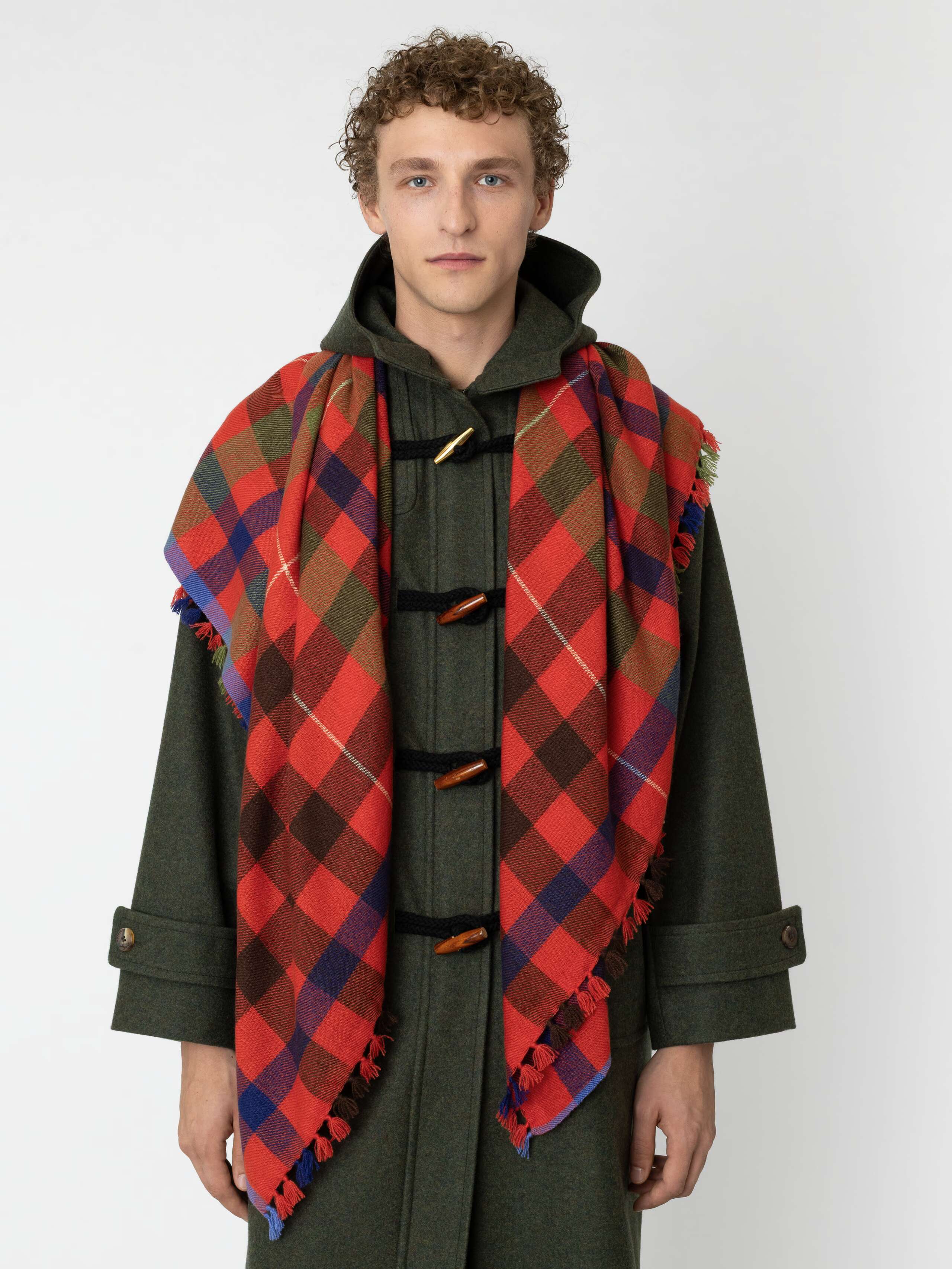 Blia cashmere stole in Ripe Apple Check