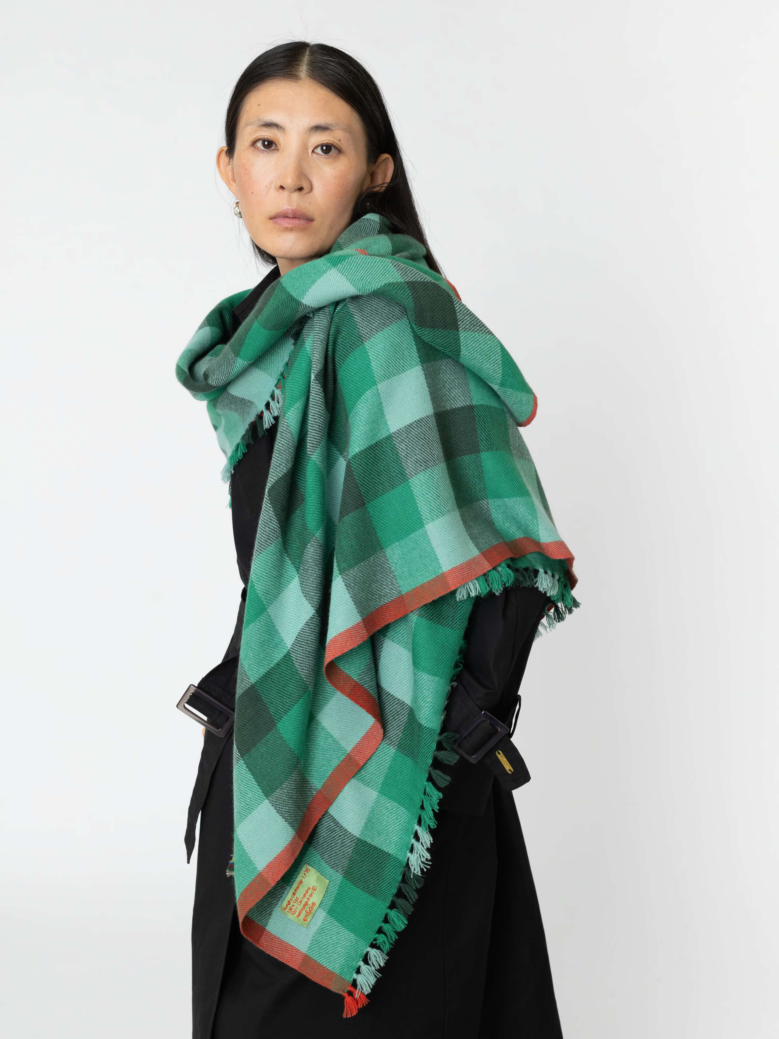 Blia cashmere stole in Hungry Caterpillar Check