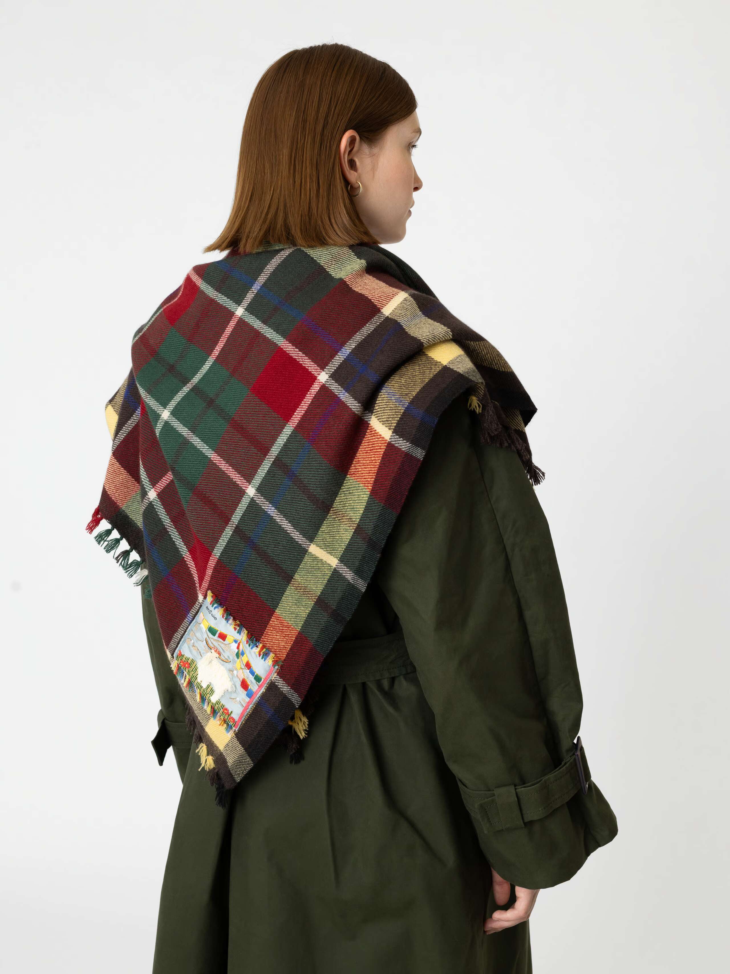 Blia cashmere stole in Darkest Season Check