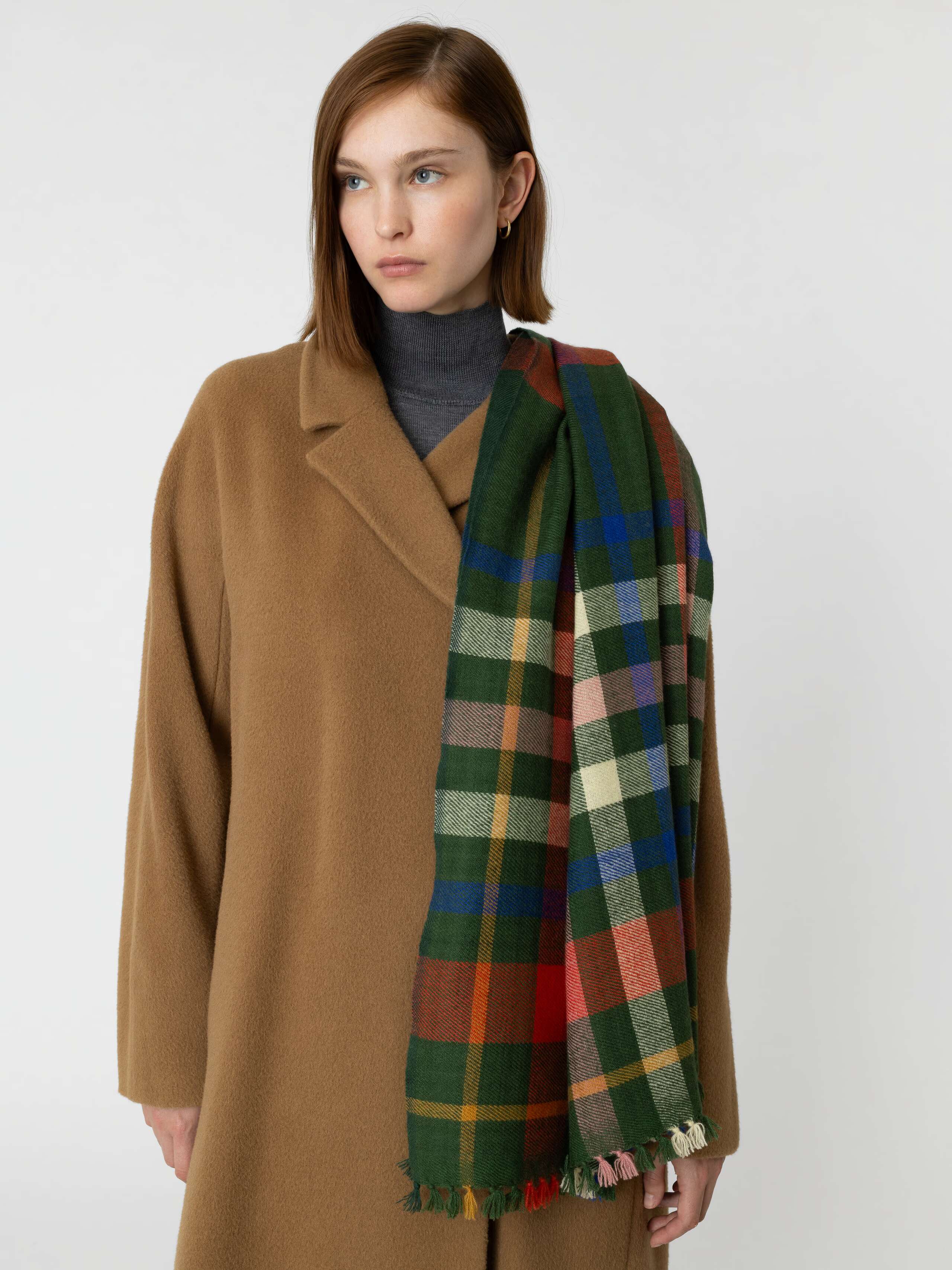 Blia cashmere stole in Wildflower Meadow Check