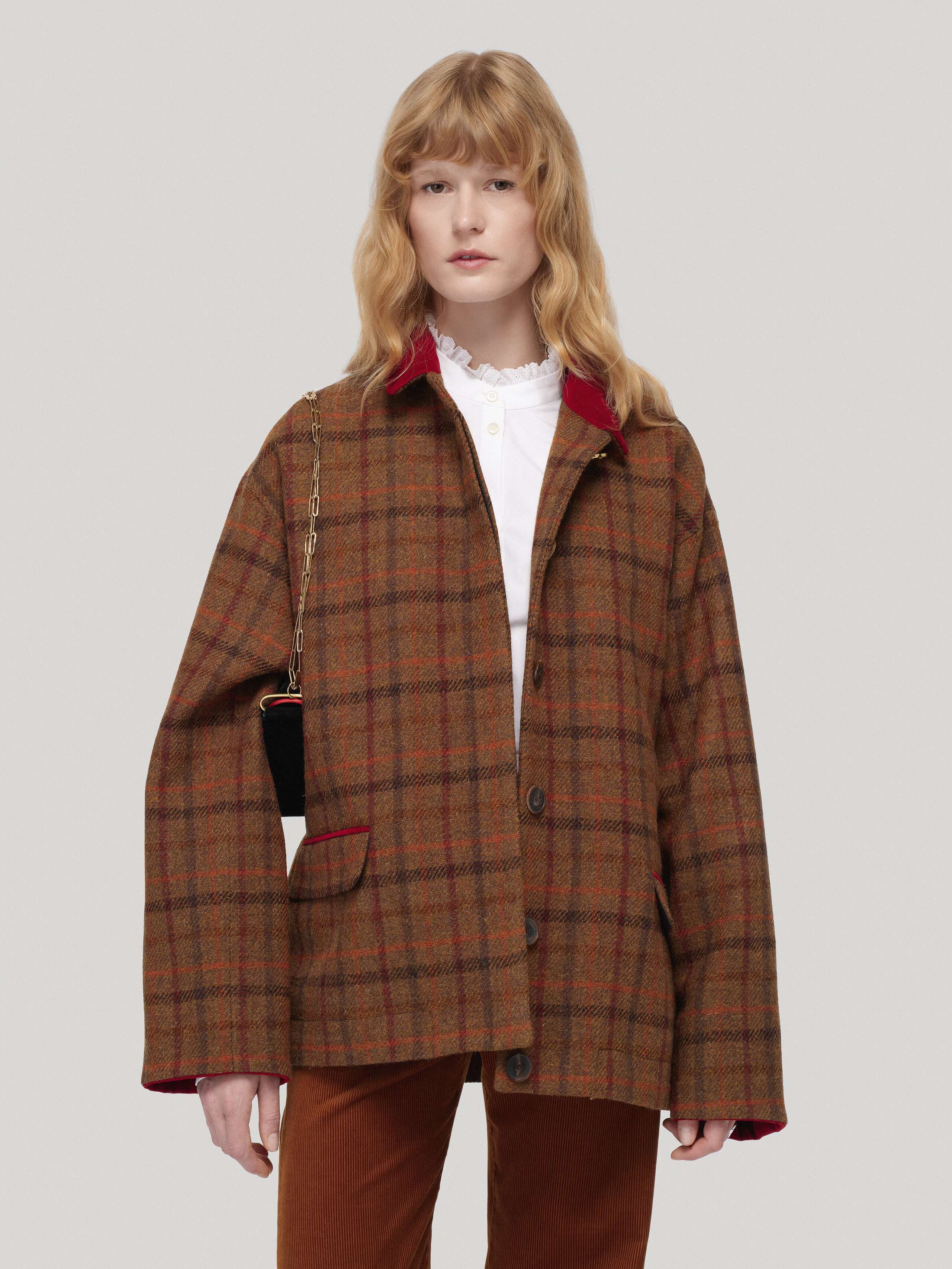 Vicky tweed jacket in redkite check