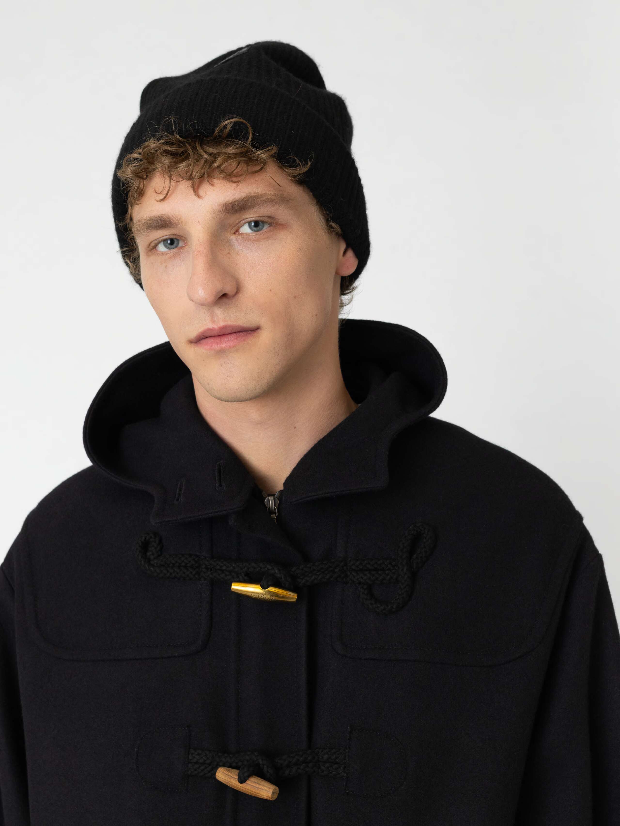 Model Wearing Bree Beanie in Black
