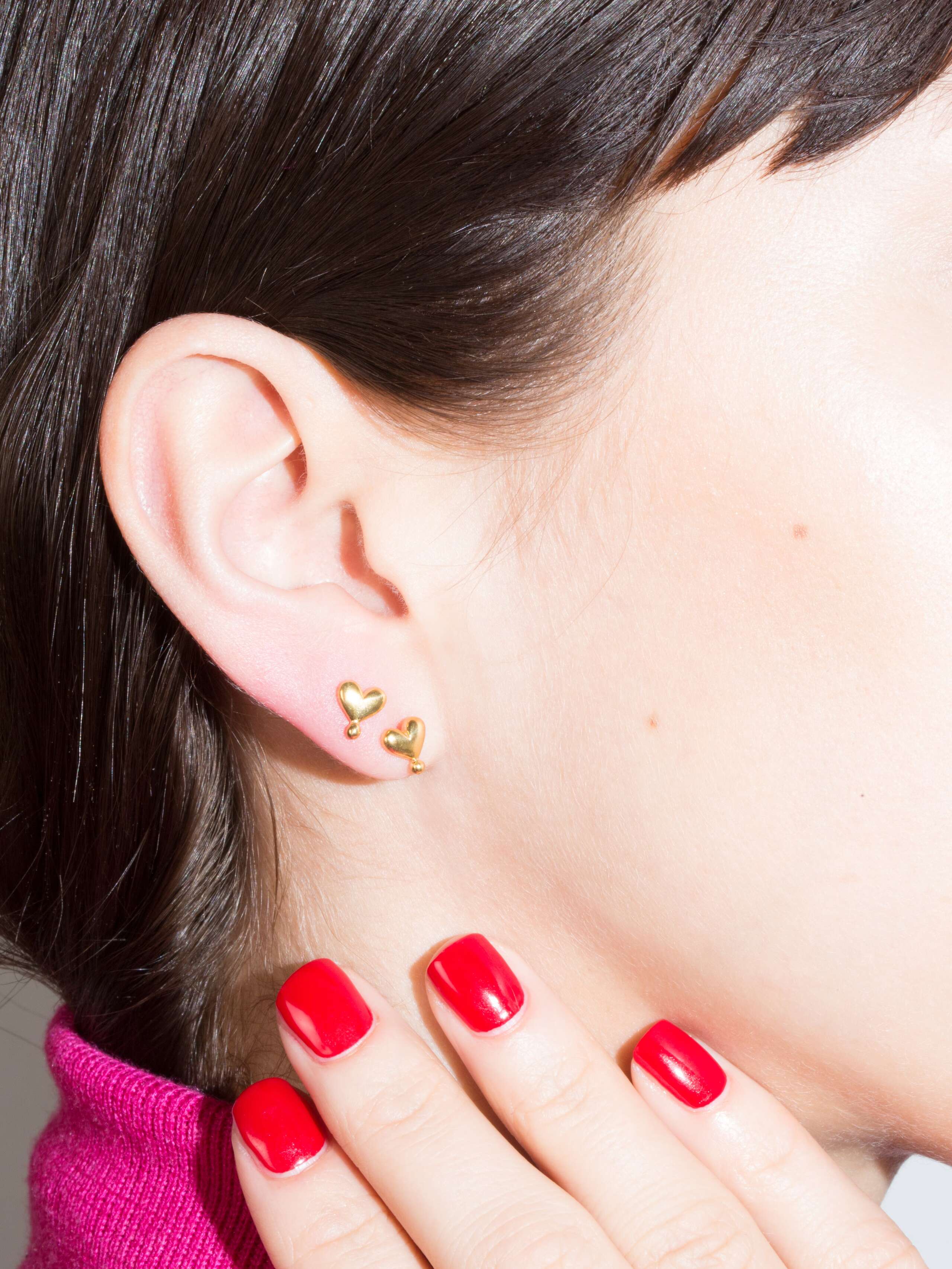 micro heart earstuds