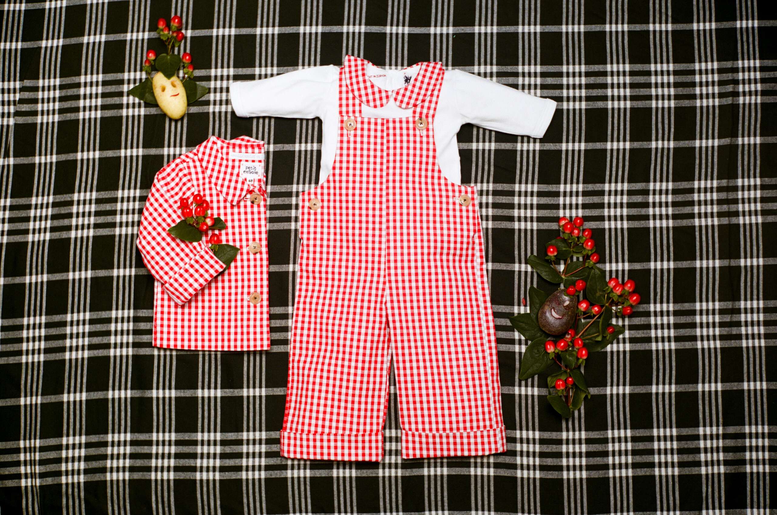enSoie vichy baby clothing made in zurich