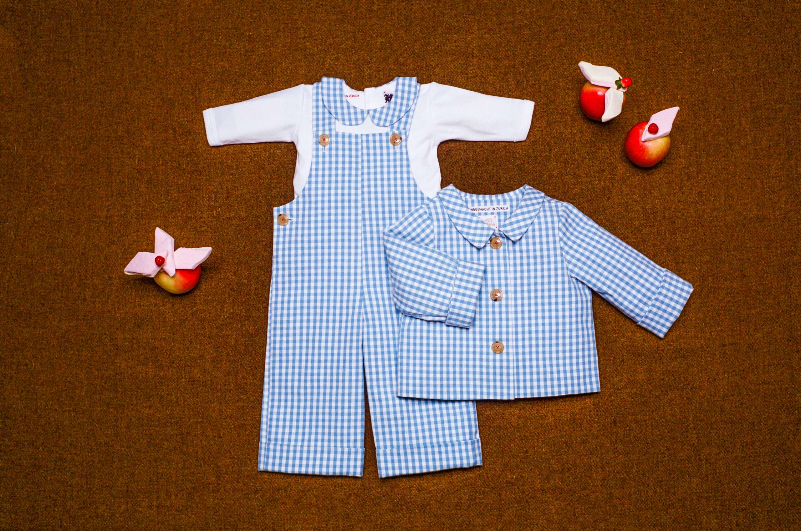 enSoie vichy baby clothing made in zurich