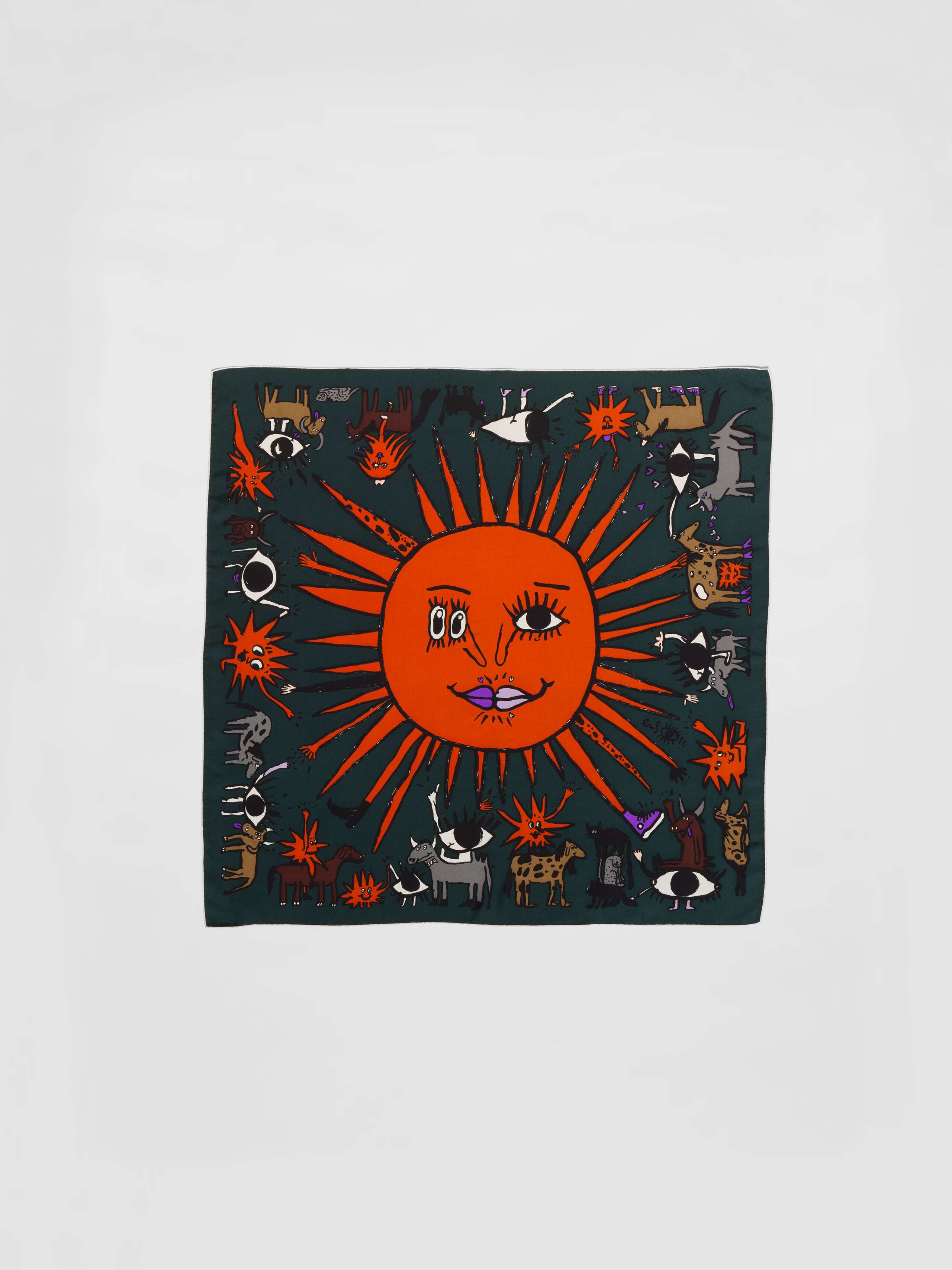 Picture of a silk foulard in green