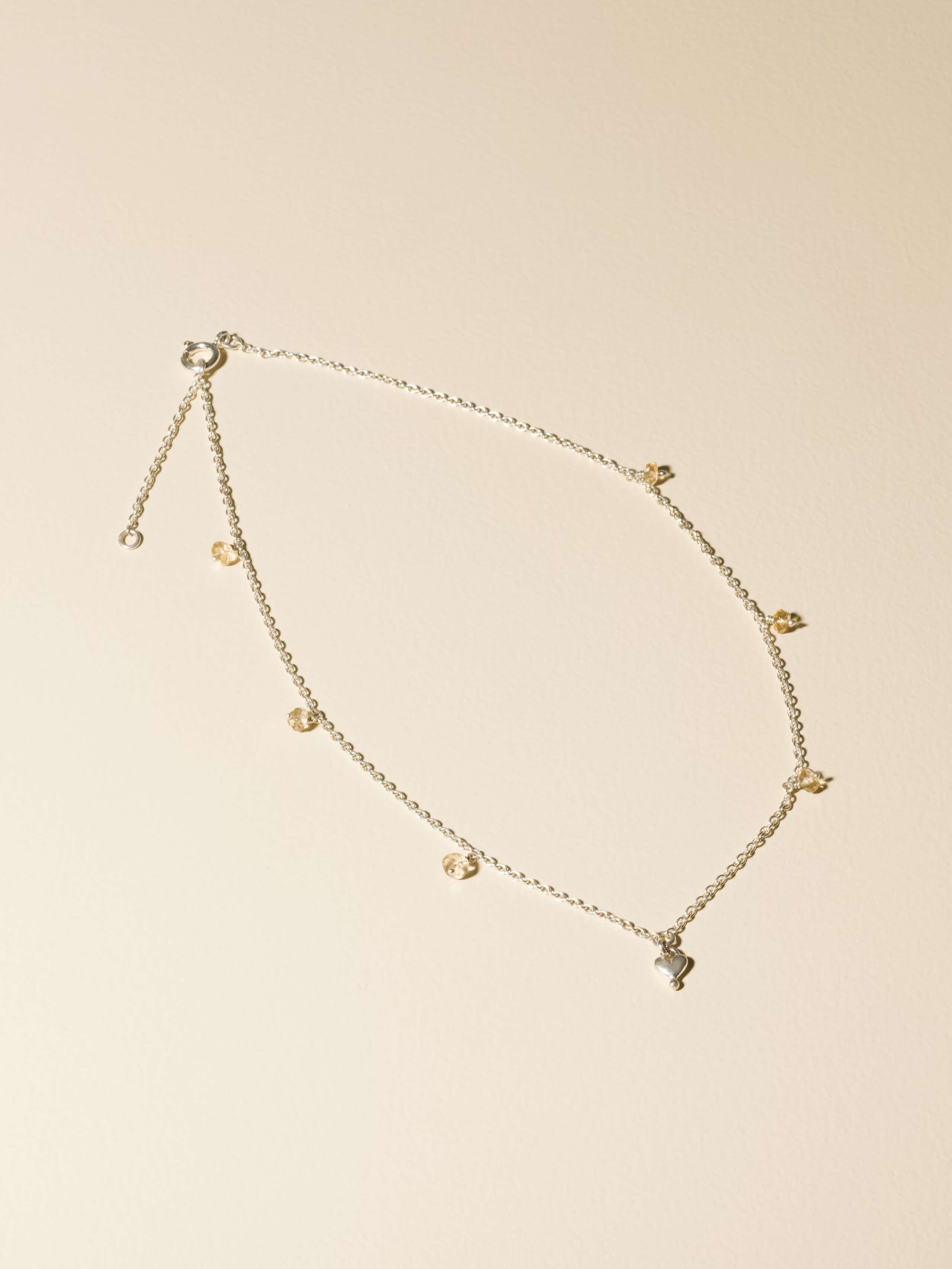 Zoe necklace with yellow citrine stone