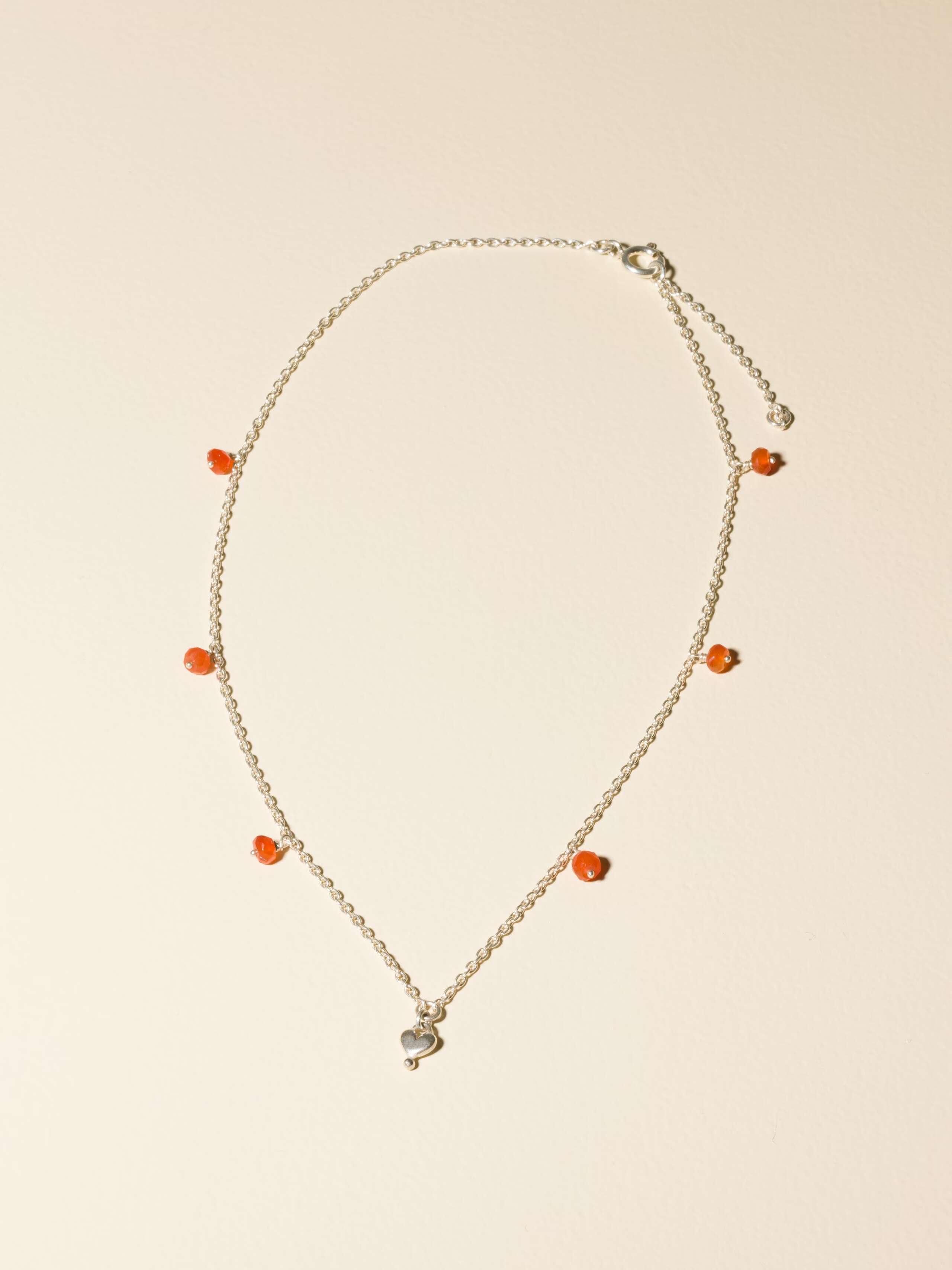 Zoe necklace with carnelian stone orange