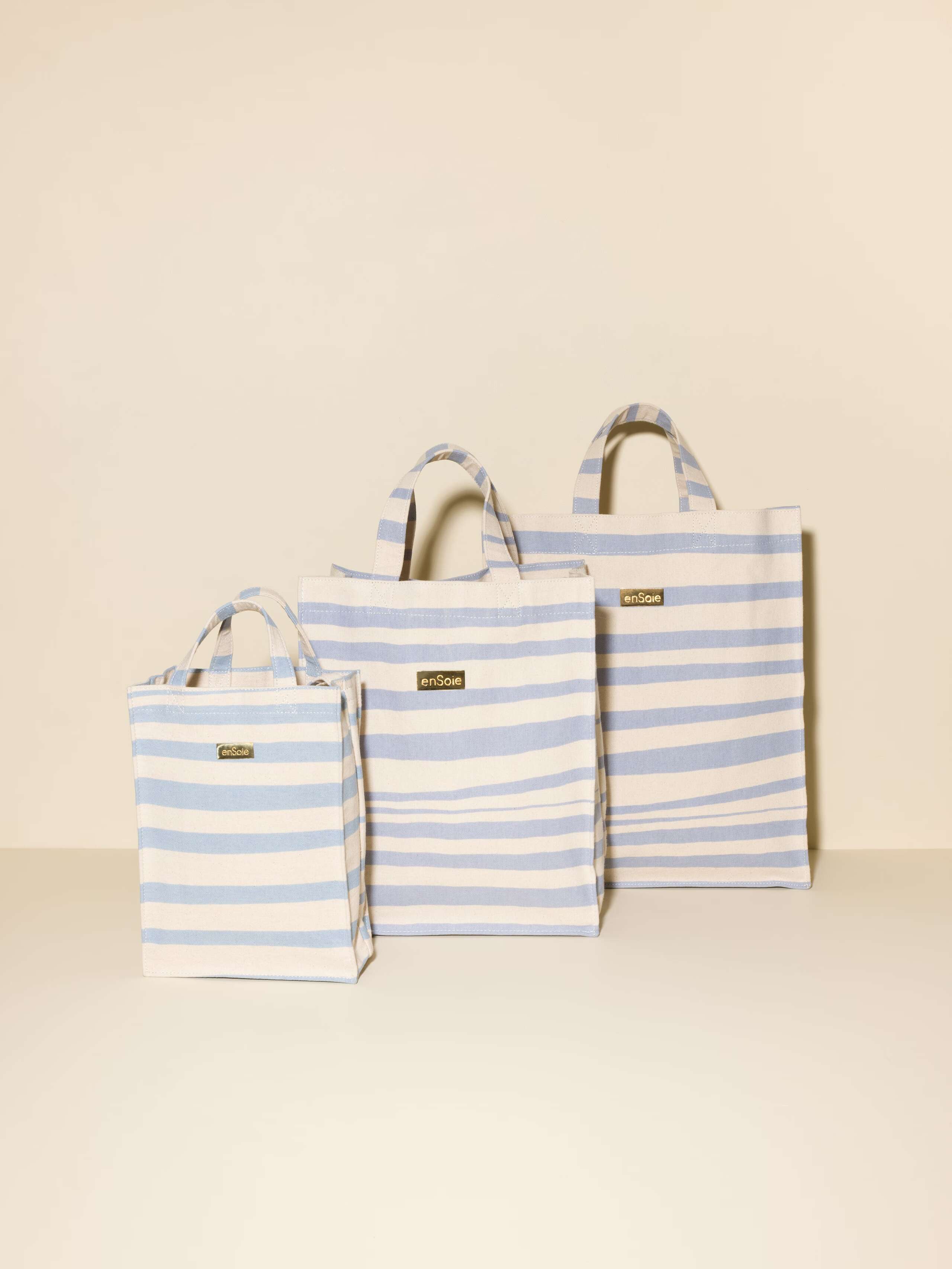 Cabas bag stripes classic light blue