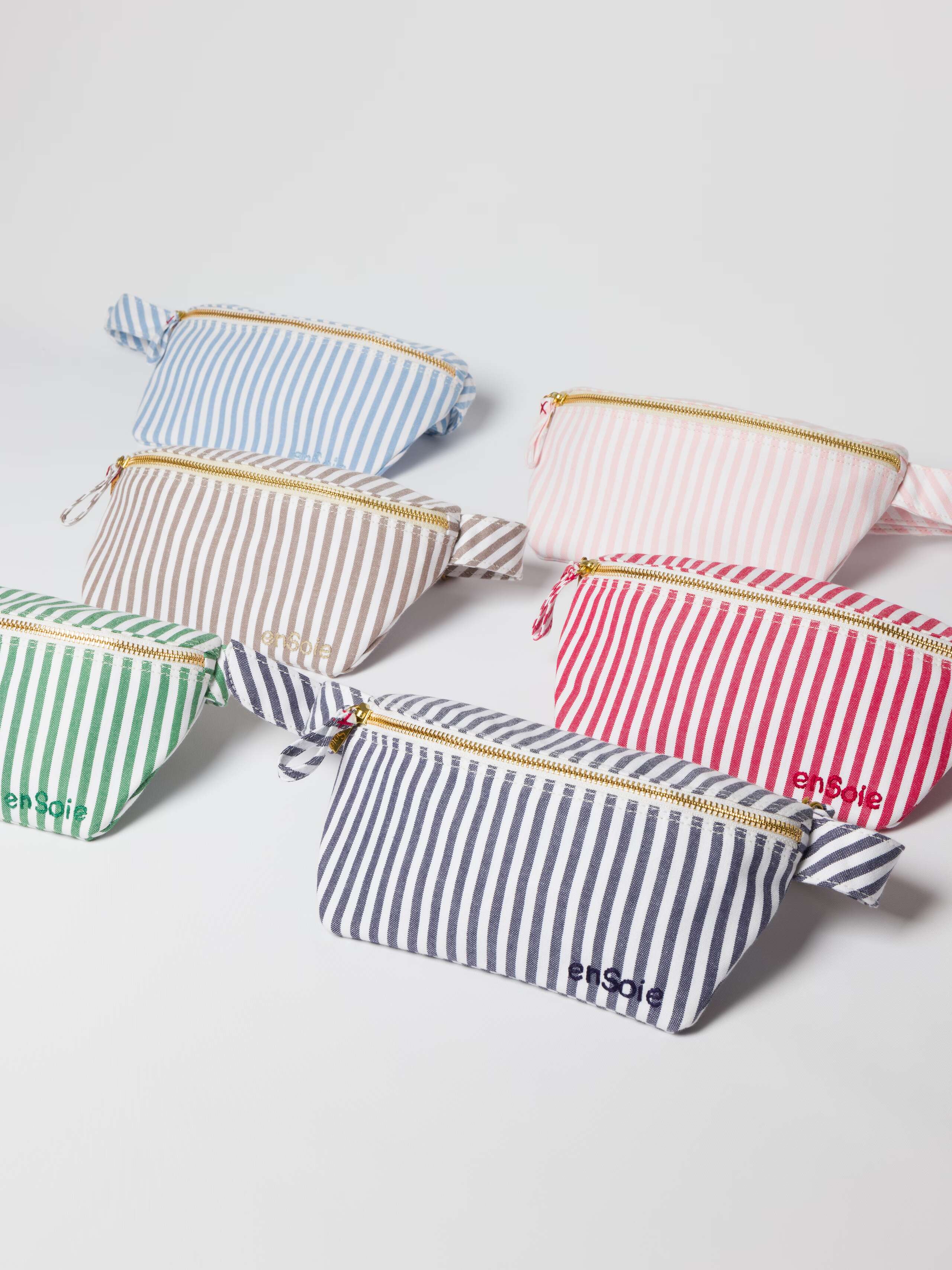 striped hip bag in cotton six colours