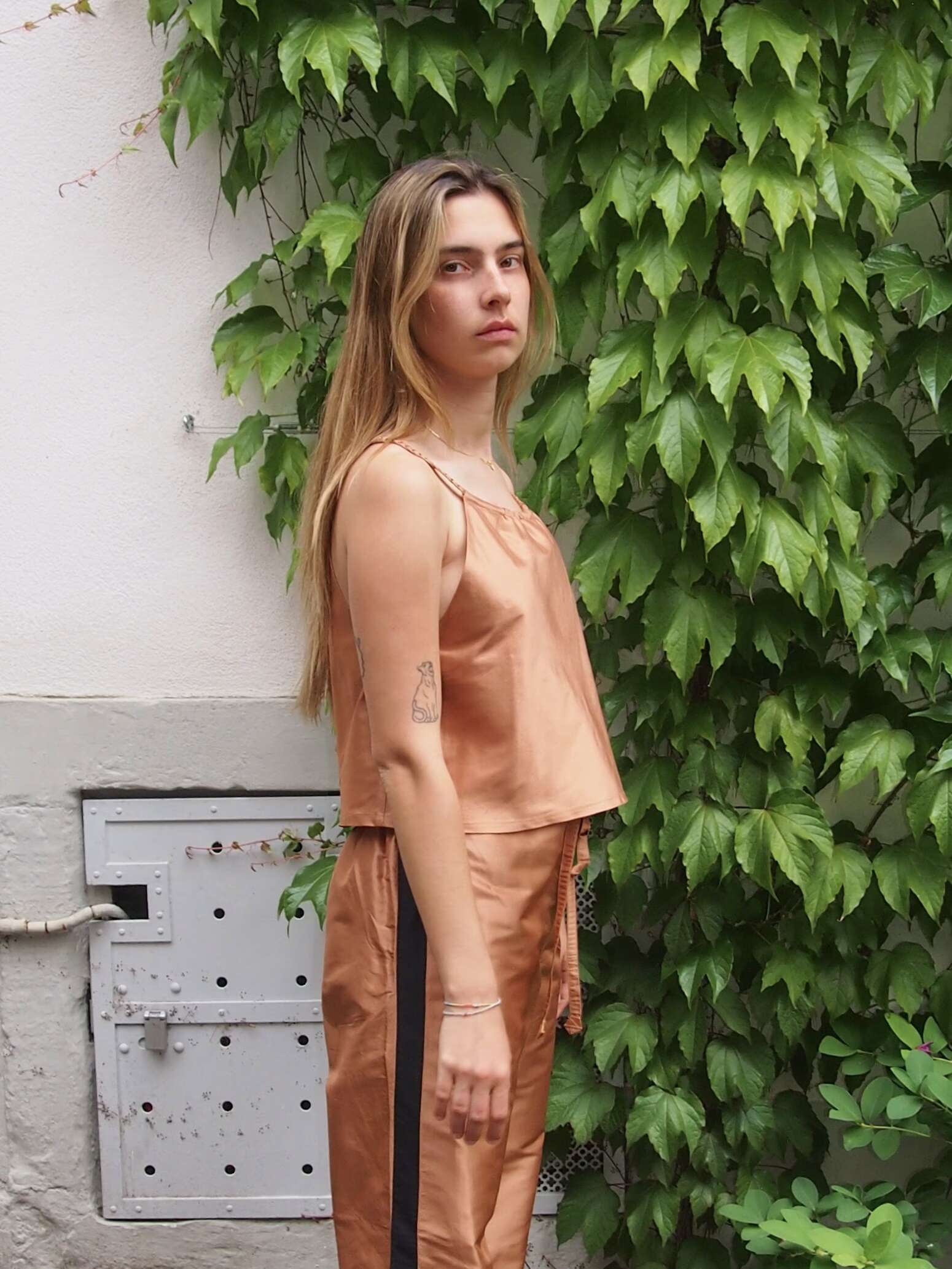 Laura top doupion silk cognac