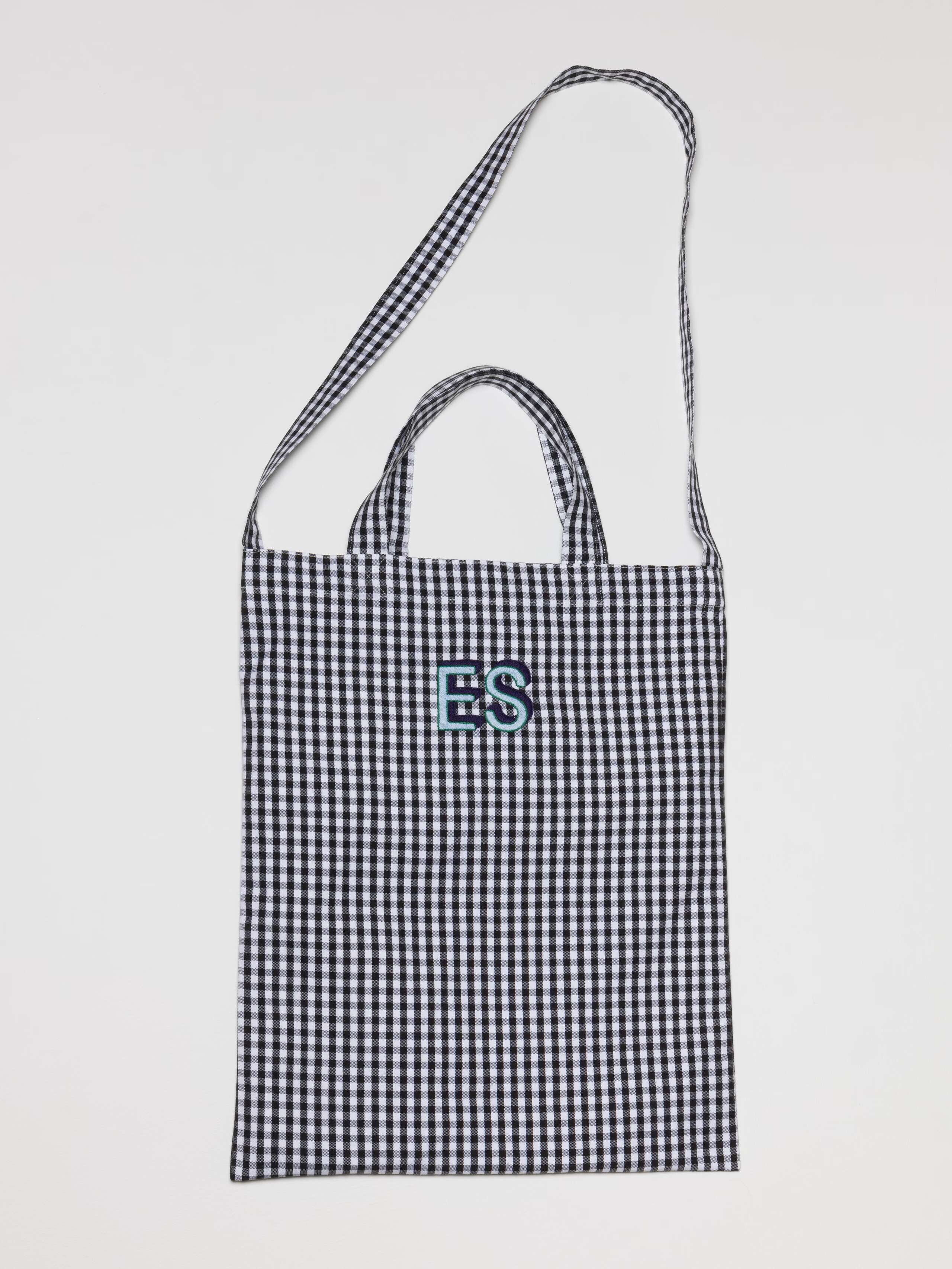 Monogram embroidery on vichy Printed Carry All Bag