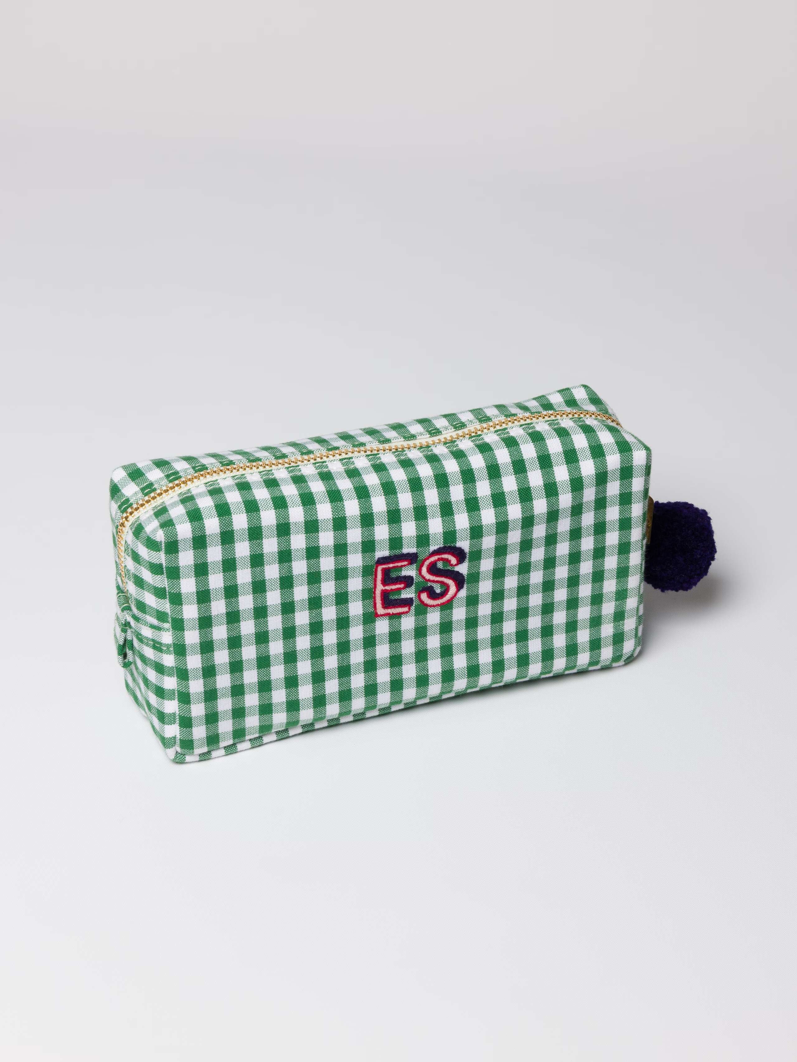 Personalised linda troiletry case vichy green mock up