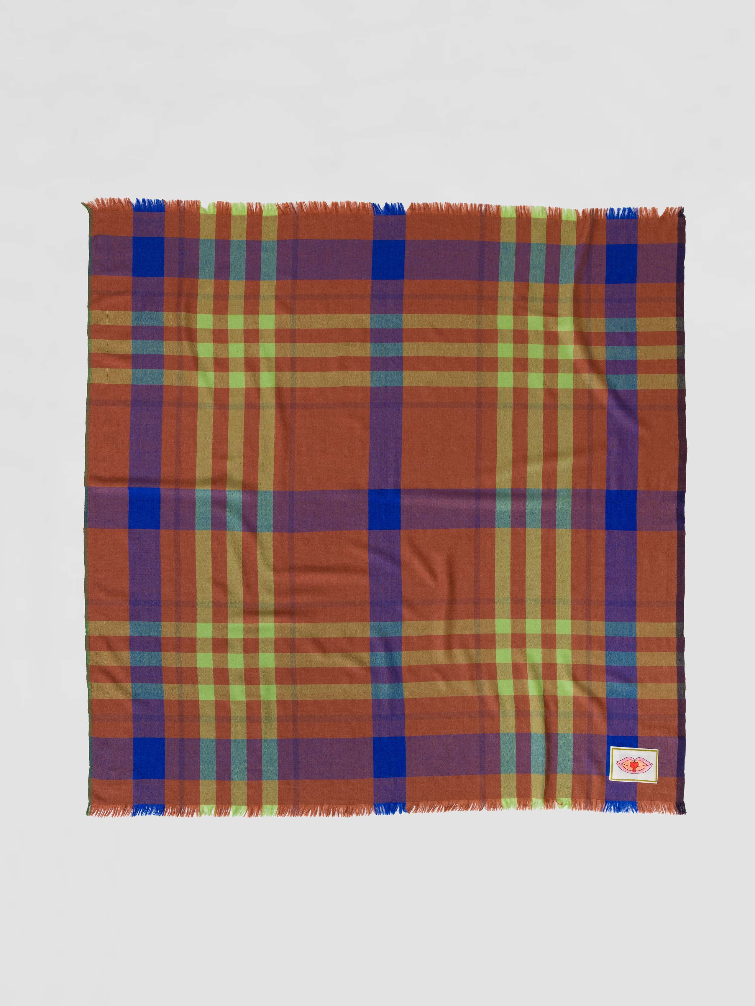 Sofa meeting wool scarf check woven