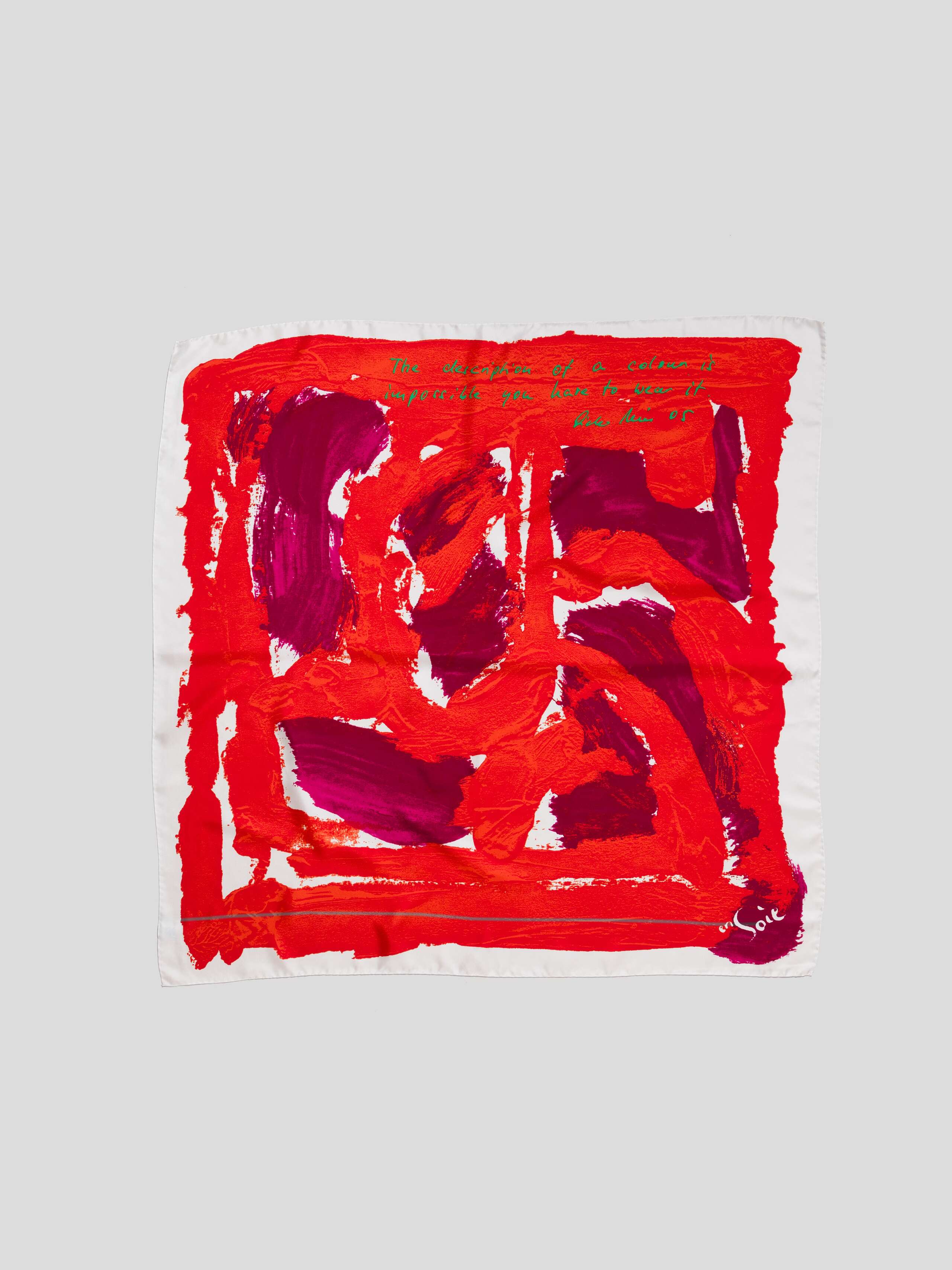 Silk foulard description of a colour carré 90 red pink