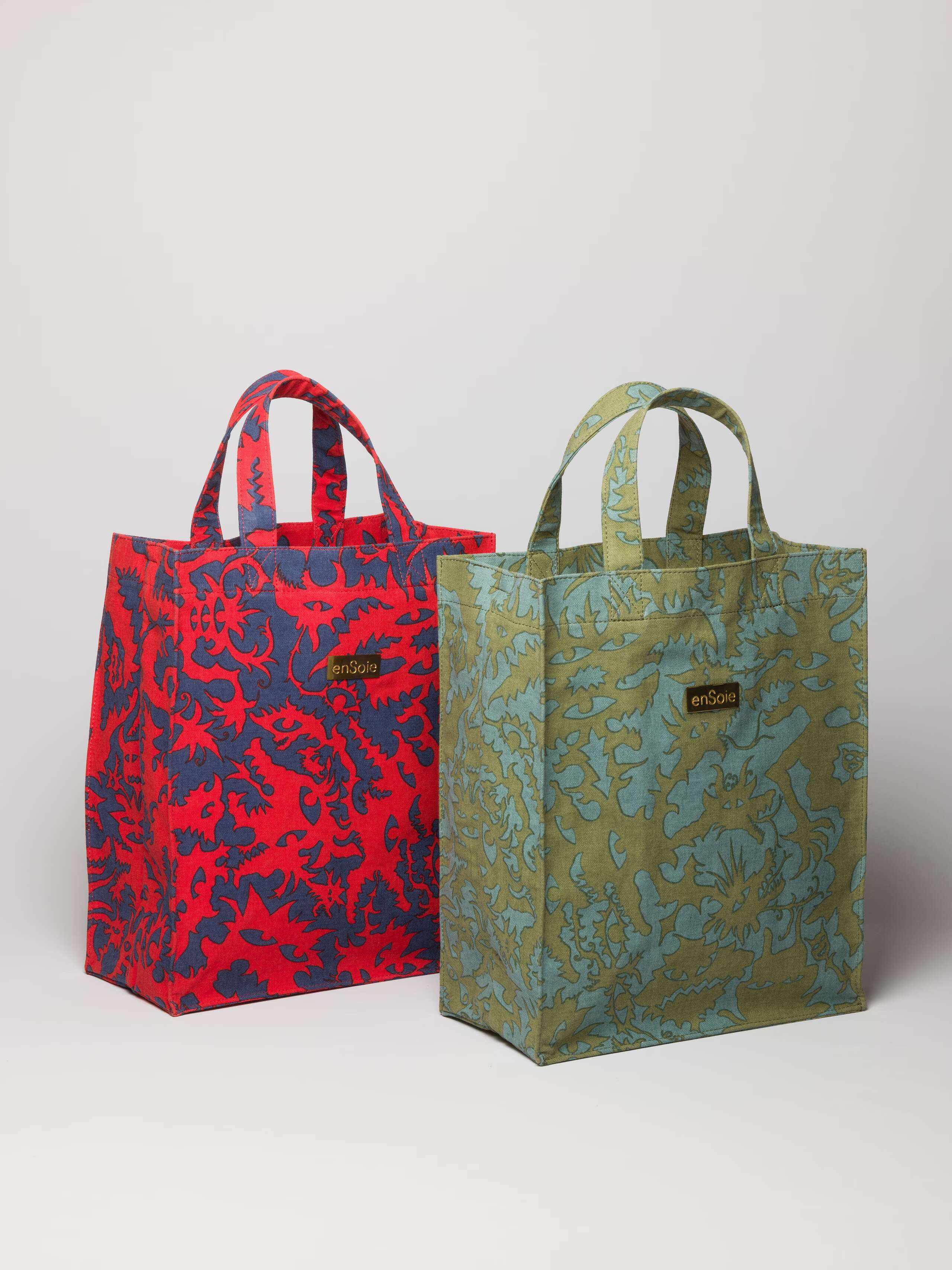 Cabas bag Monster print Navy Red and Glacier Lake