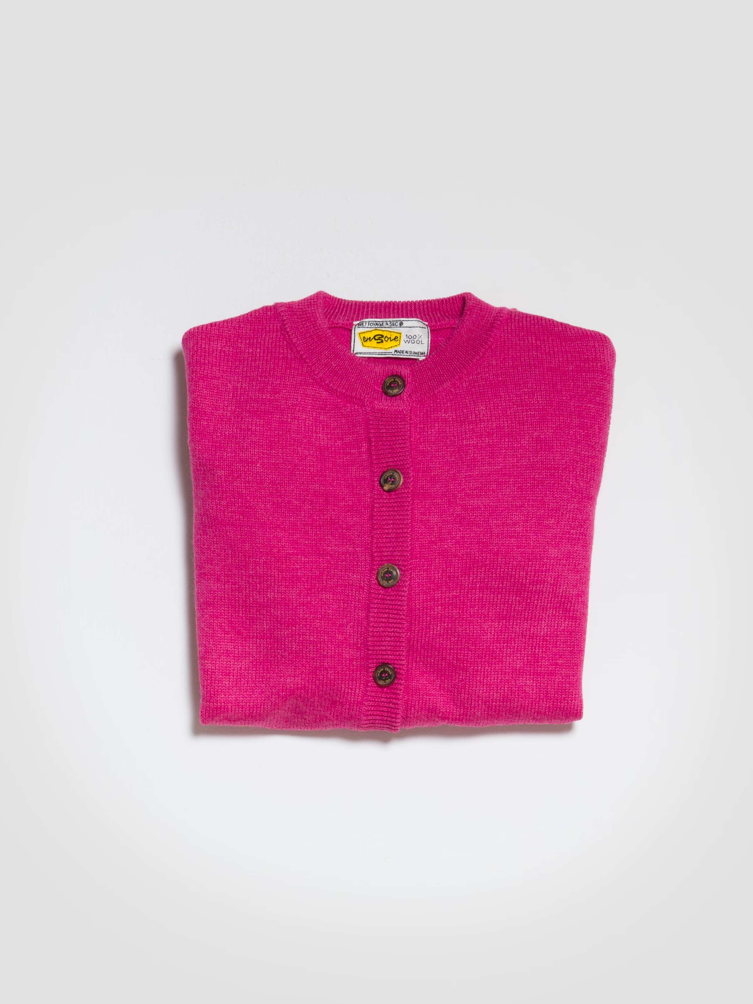 Bora cardigan in pink wool knitted