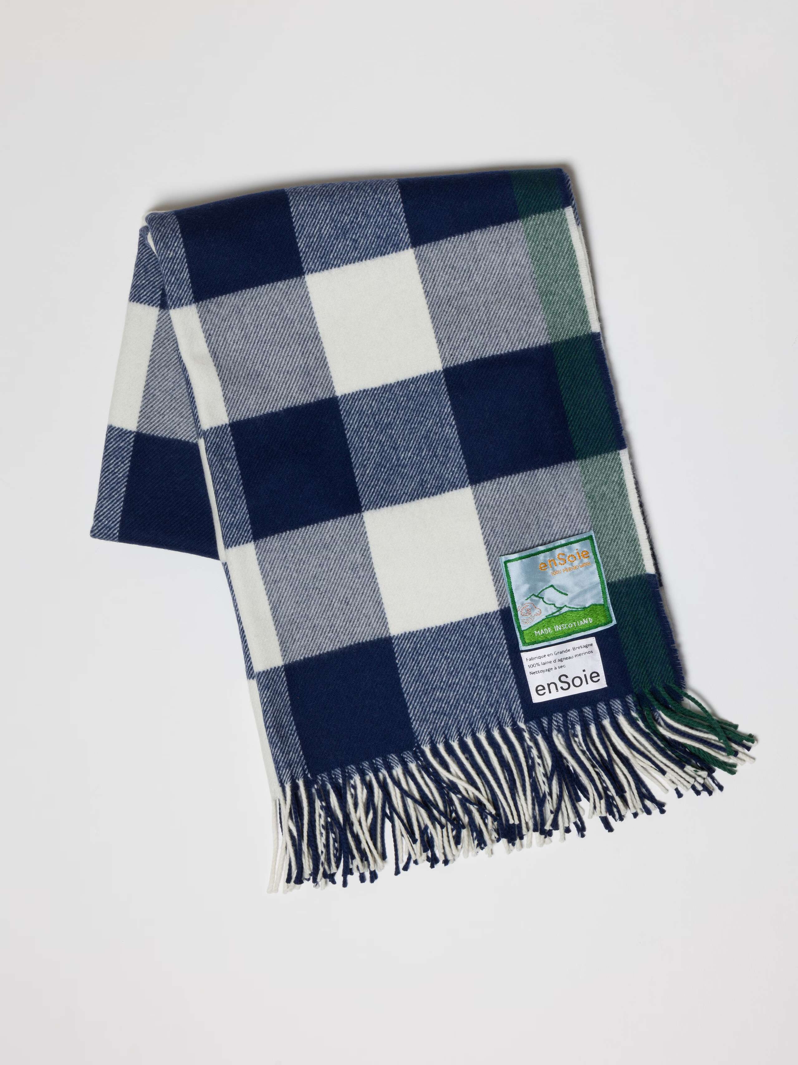 Vichy check Wool blanket in zurich navy