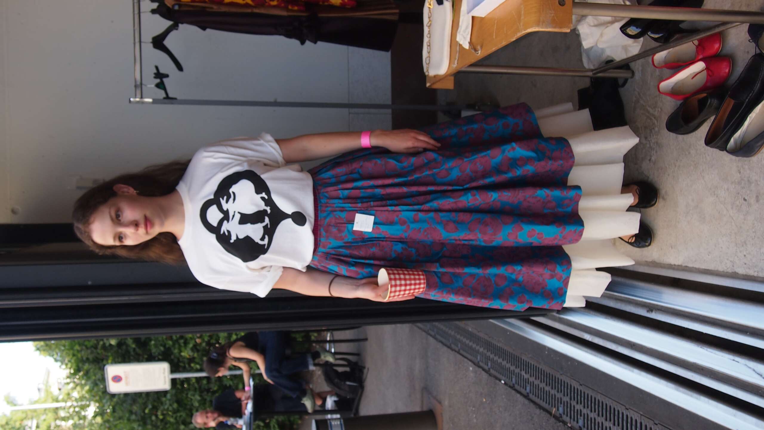 Picture of a model in the backstage of a fashion show