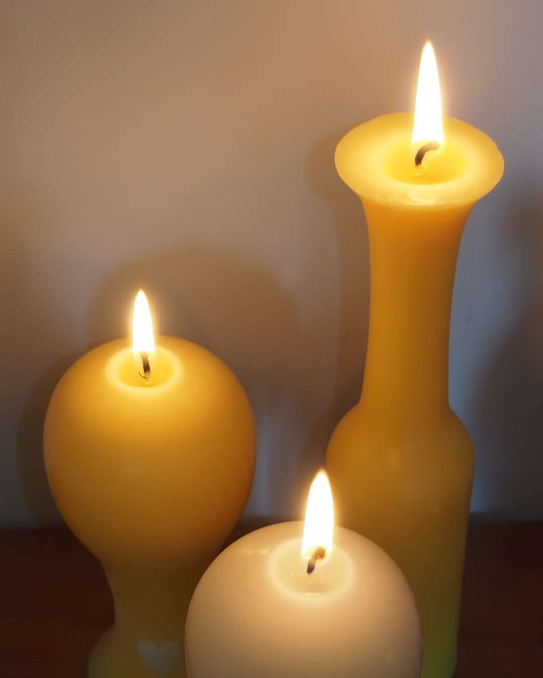 Picture of burning beeswax candles