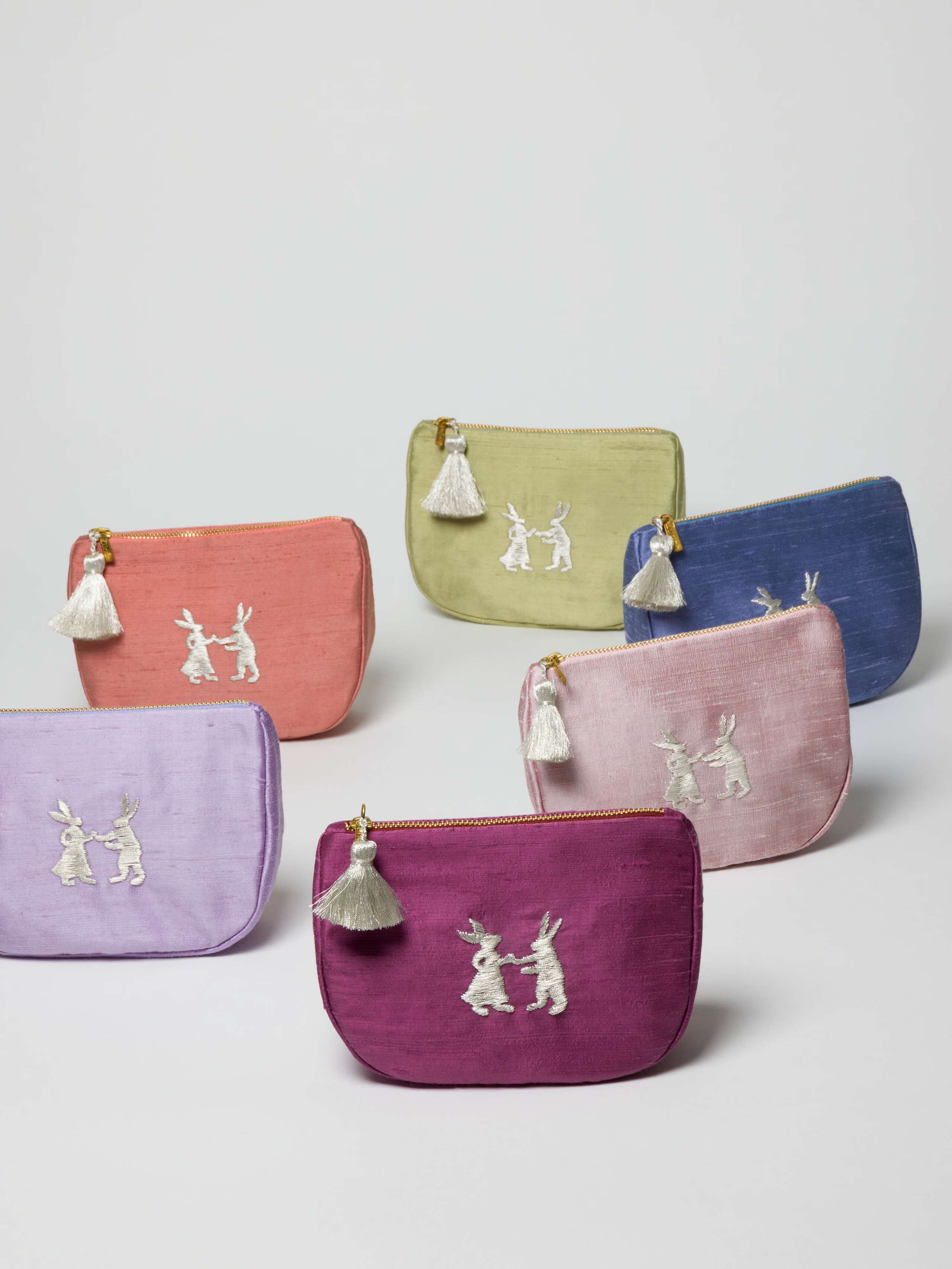 Picture of six small silk bags