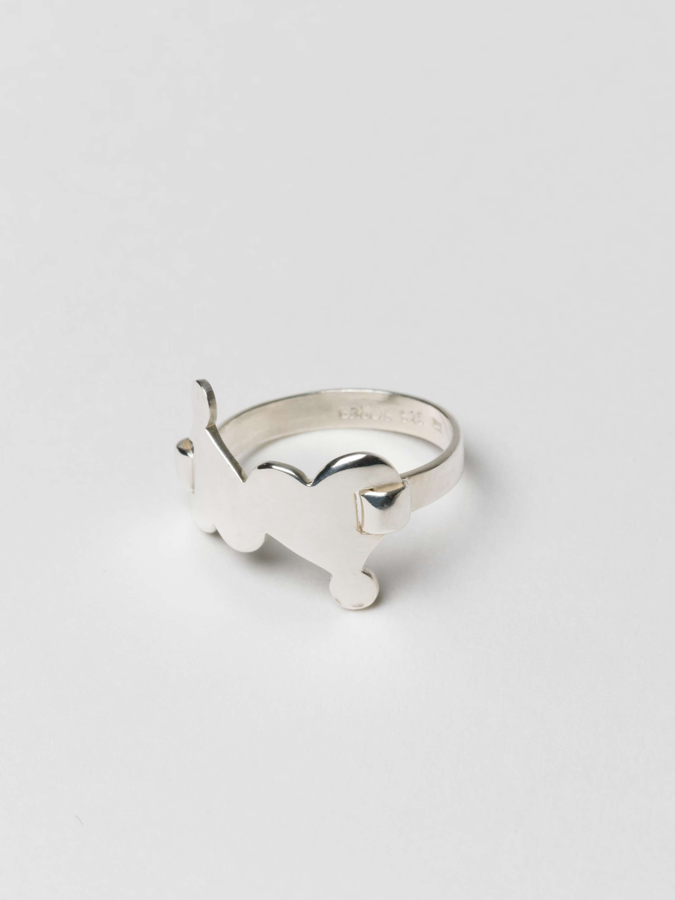 double heart tag ring