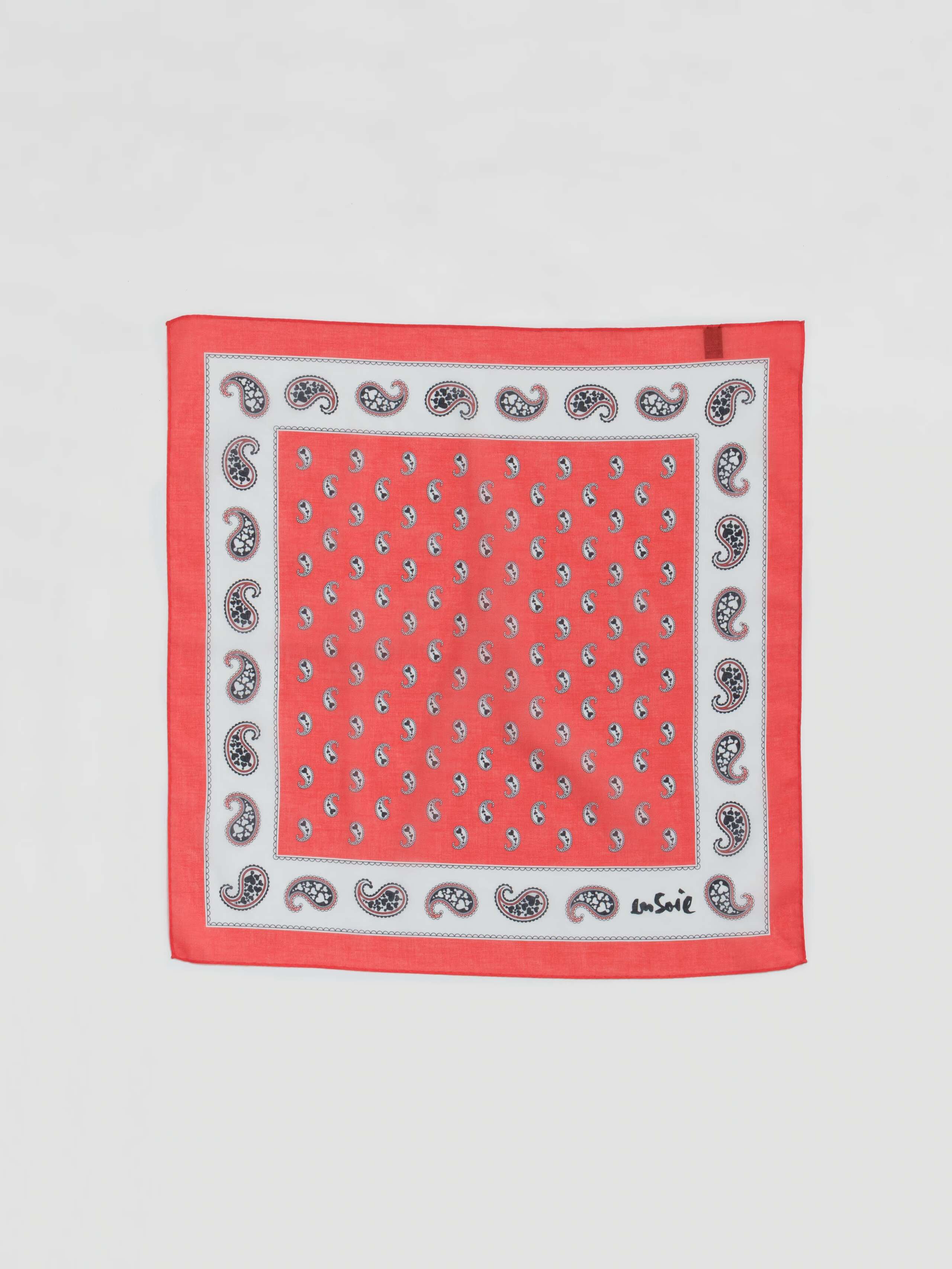 Paisley light cotton voile foulard in enSoie red