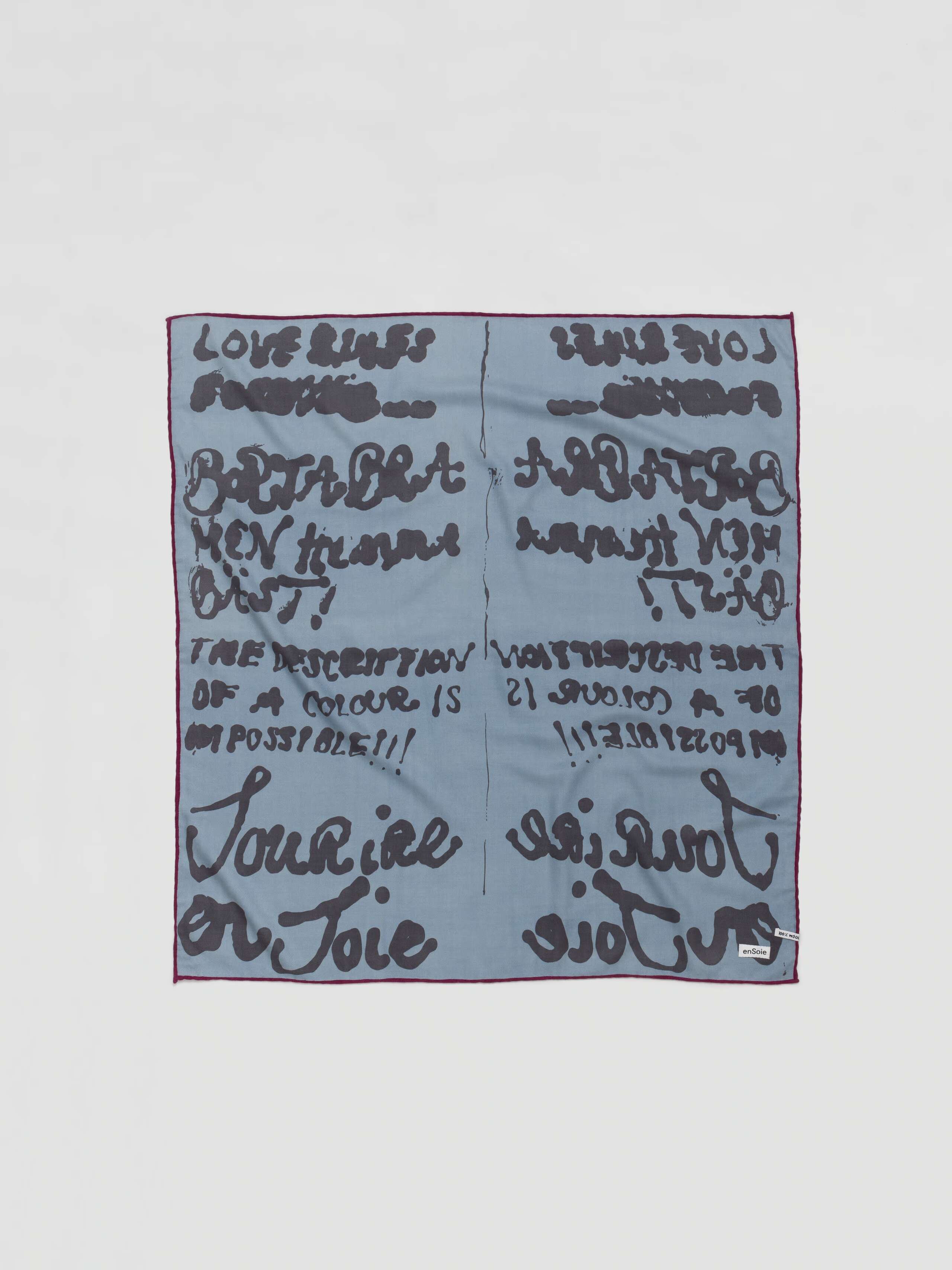 Proverb wool foulard in grey, light blue