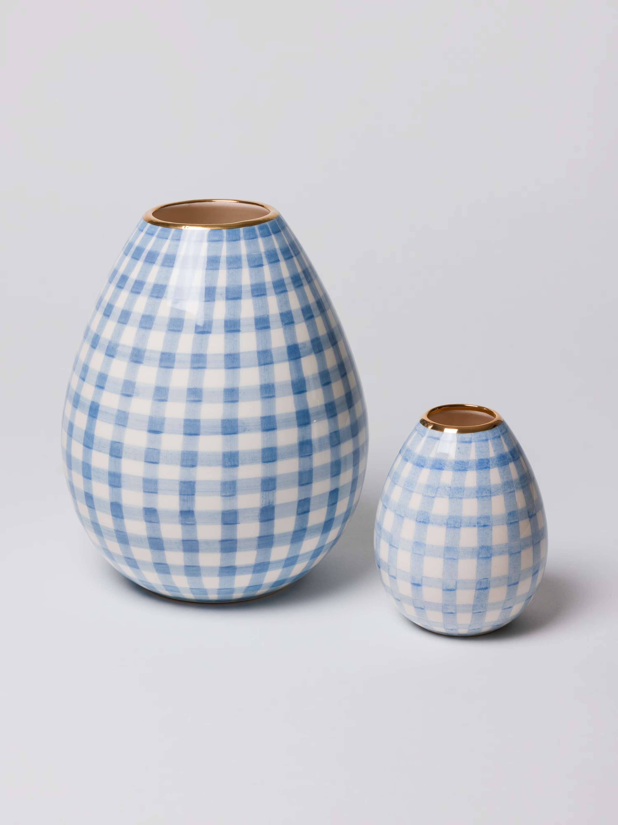 Vichy handpainted vase in light blue two sizes