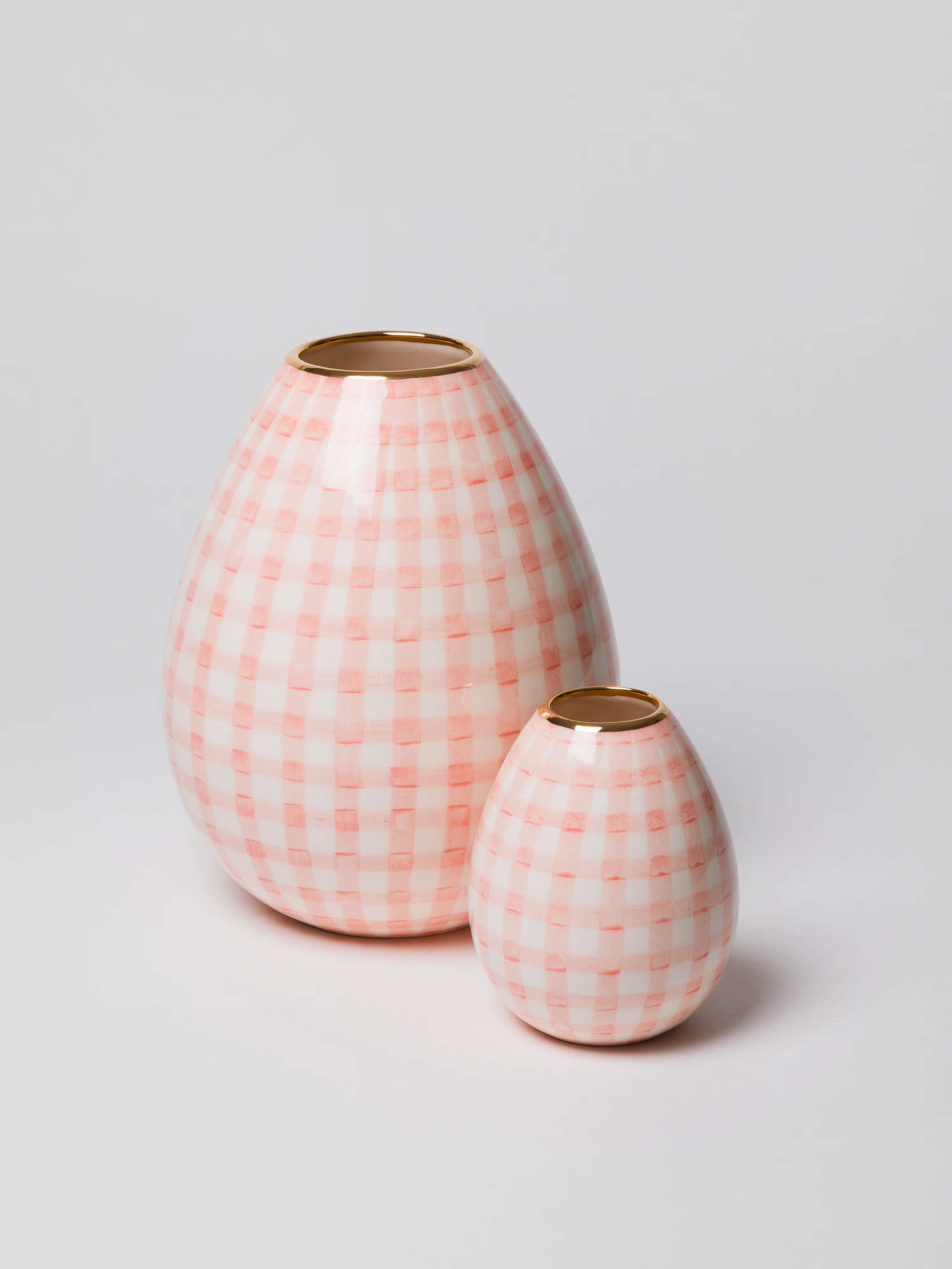 Vase vichy candy pink in two sizes