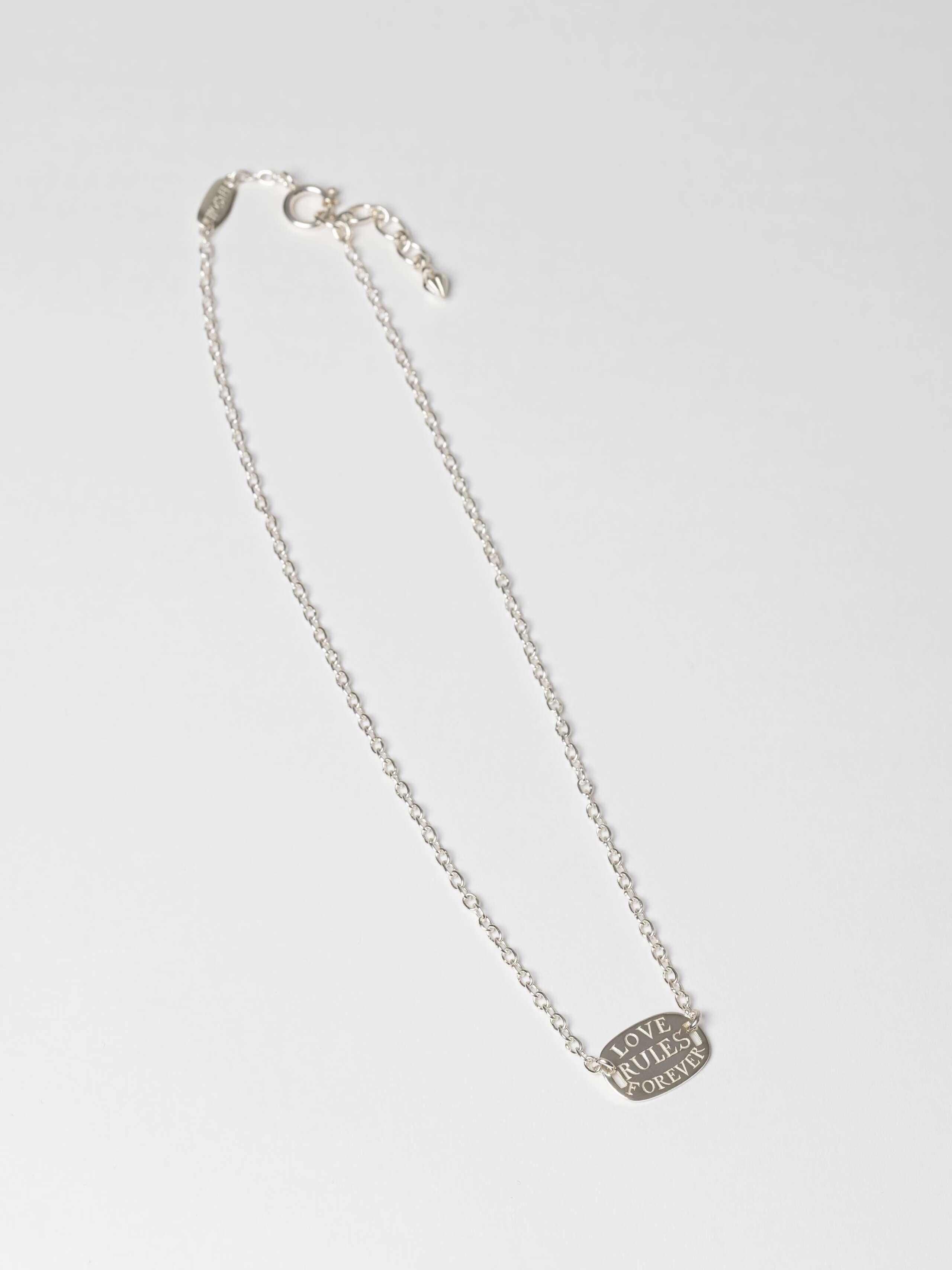 Love rules forever tag necklace
