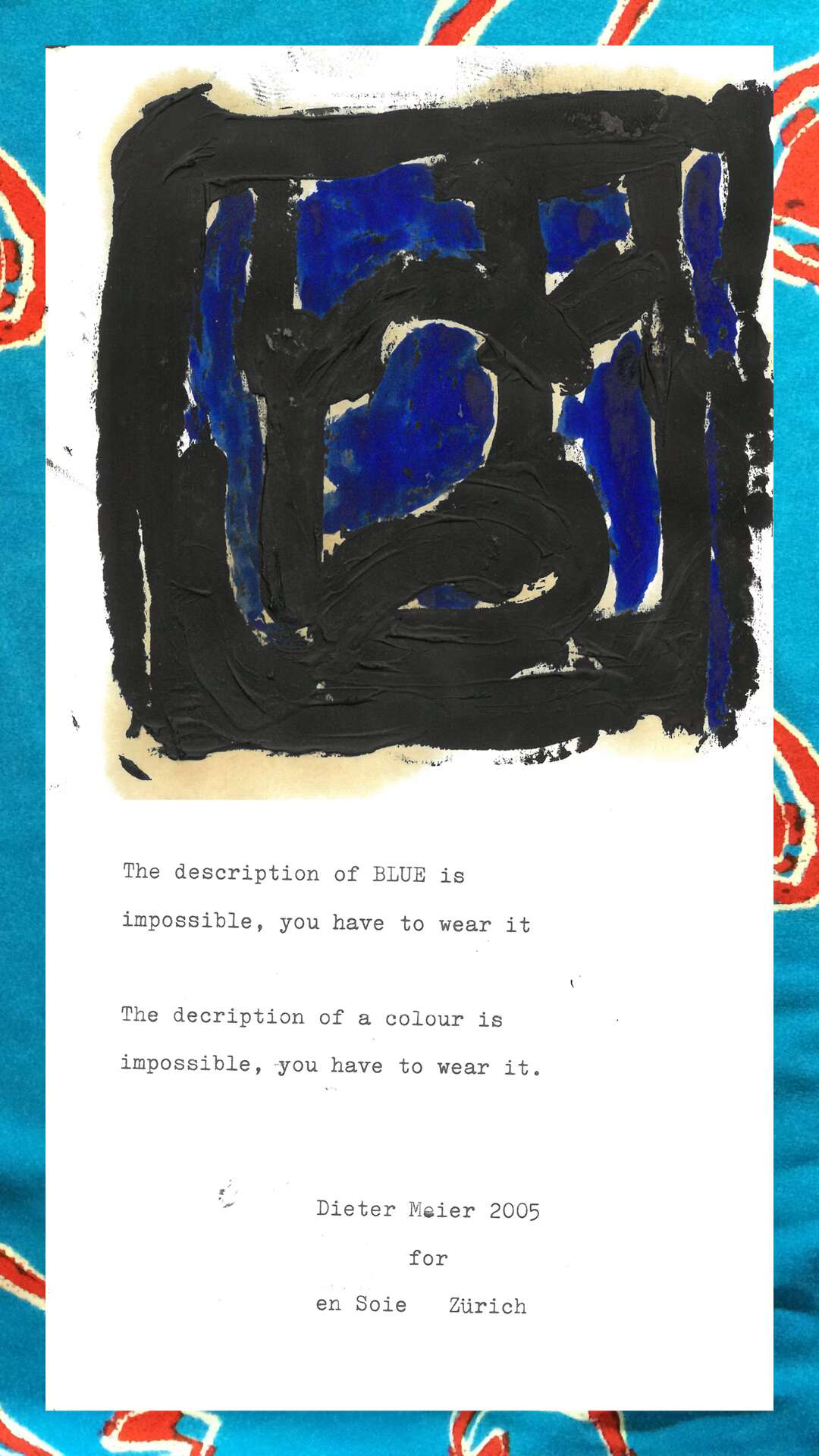 Dieter Meier, enSoie