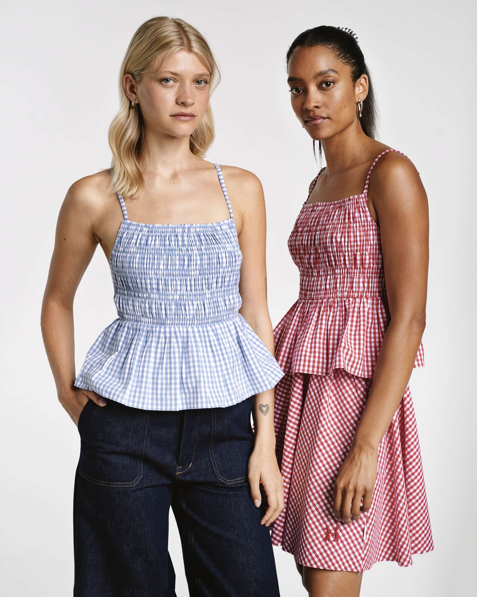 Val top lightblue vichy and red vichy