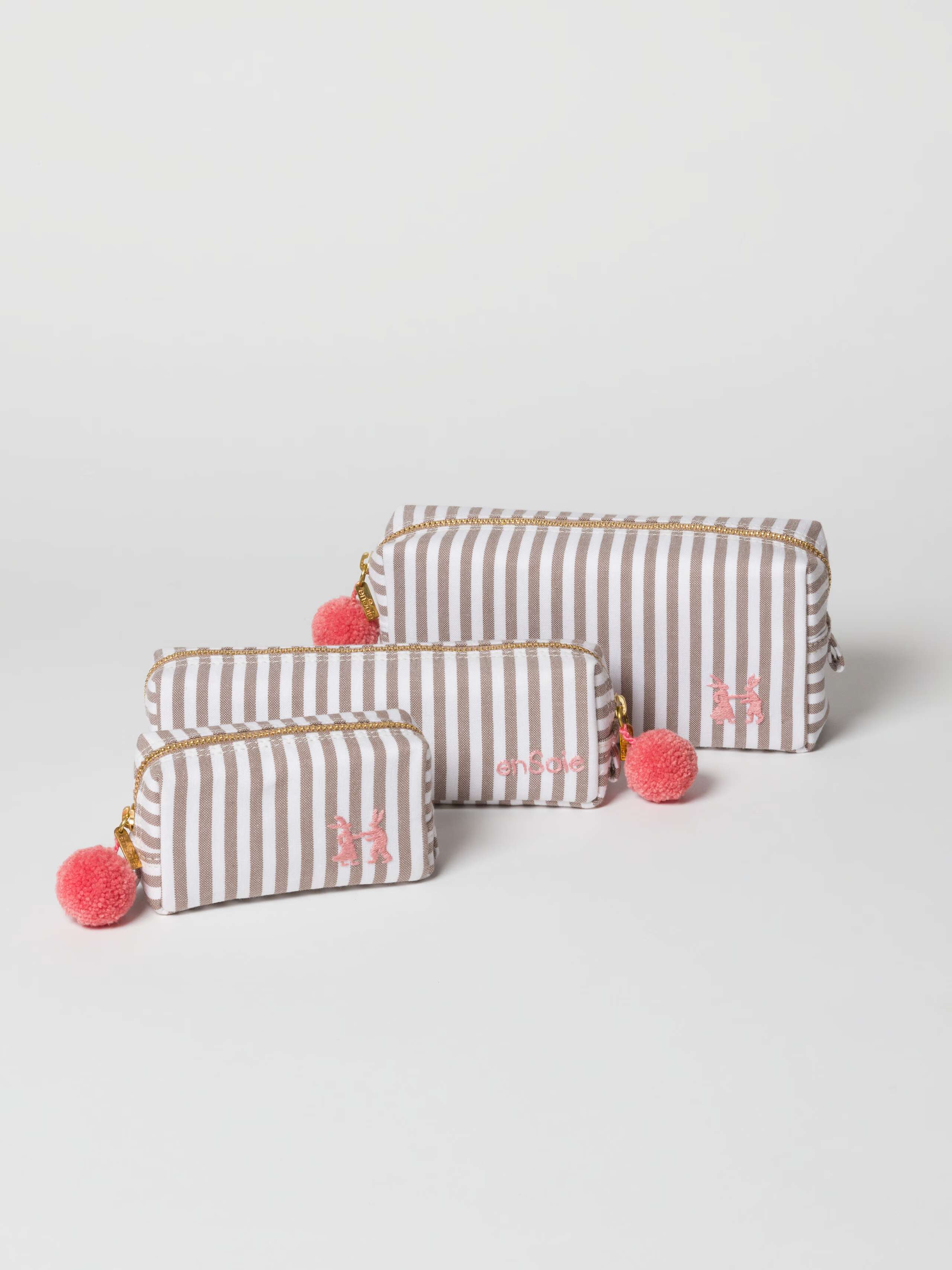 Linda toiletry bags in Moon Rock stripes