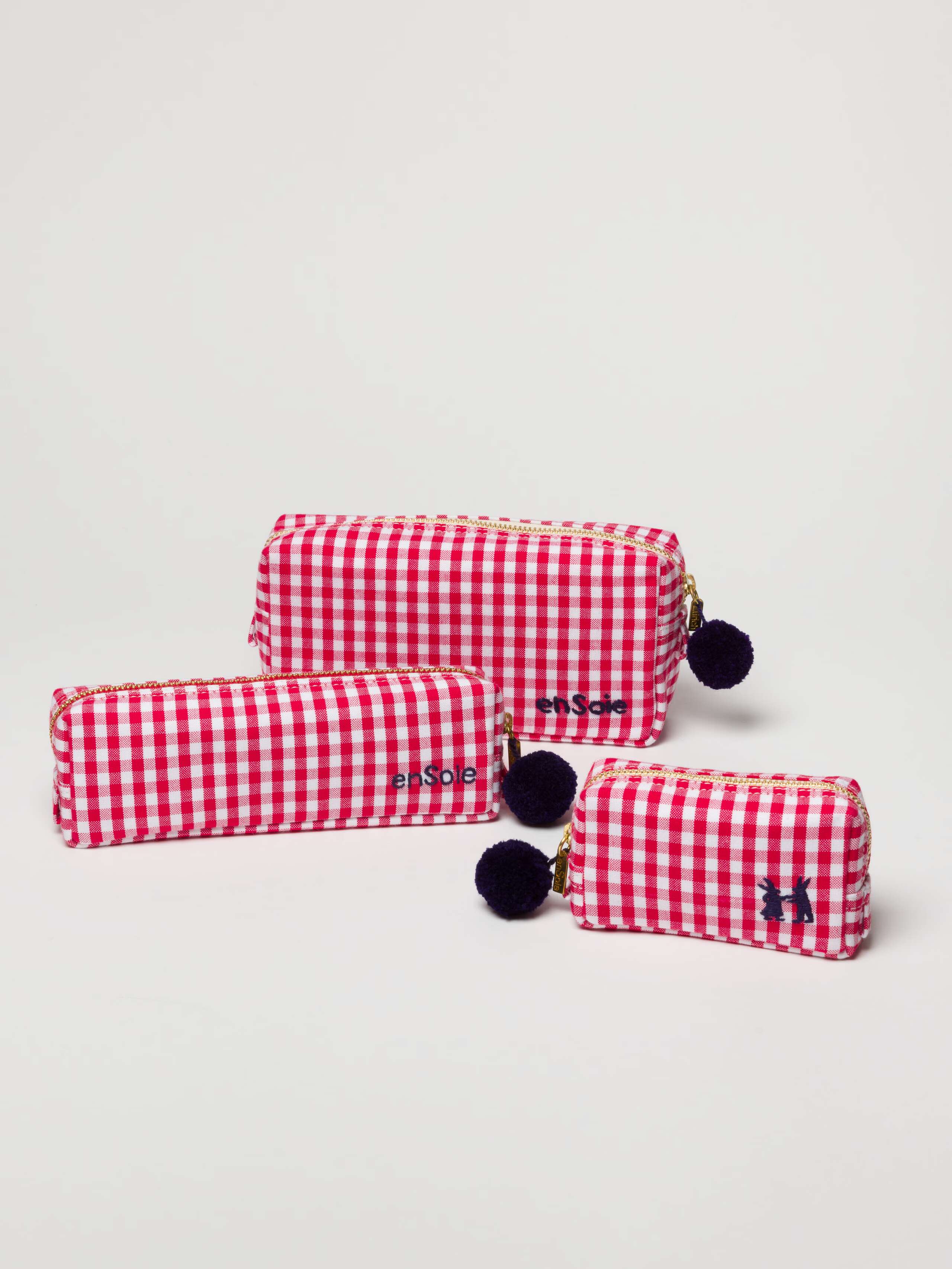 Linda Toiletry bag in enSoie Red vichy